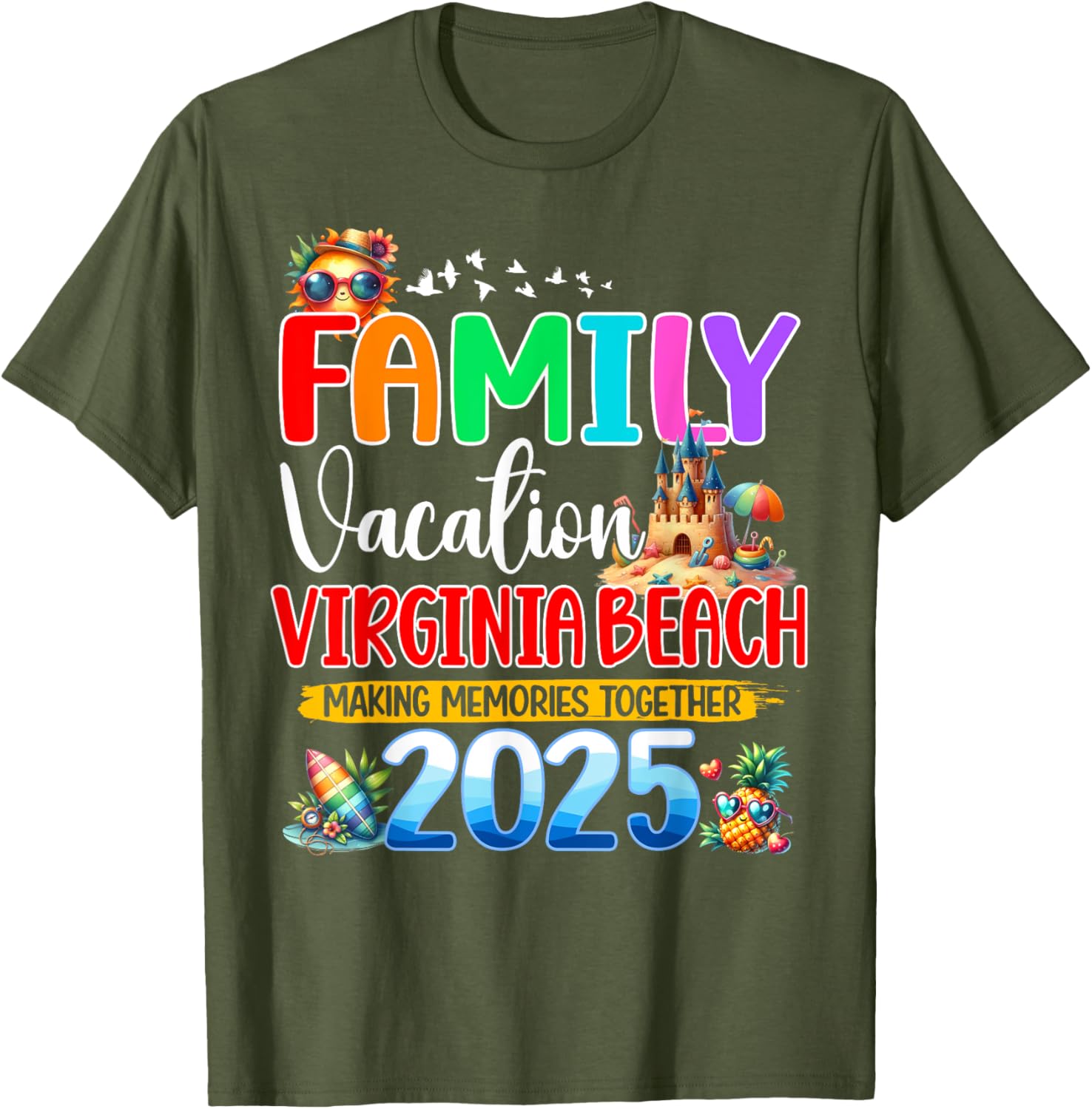 Family Vacation Virginia Beach 2025 Matching Group T-Shirt for All Ages - 23
