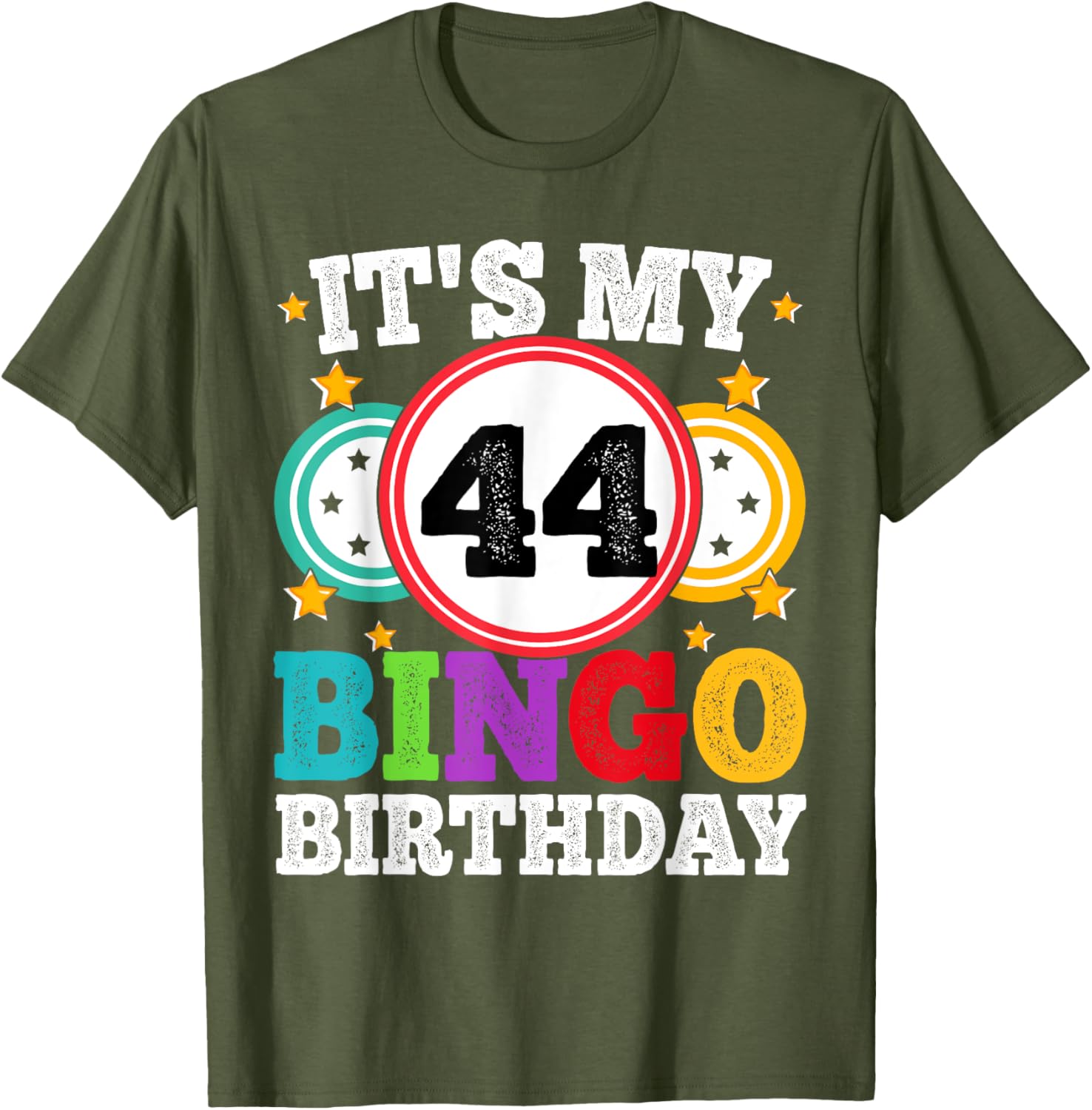 Funny 44th Birthday Bingo T-Shirt for Men and Women - Celebrate in Style! - 6