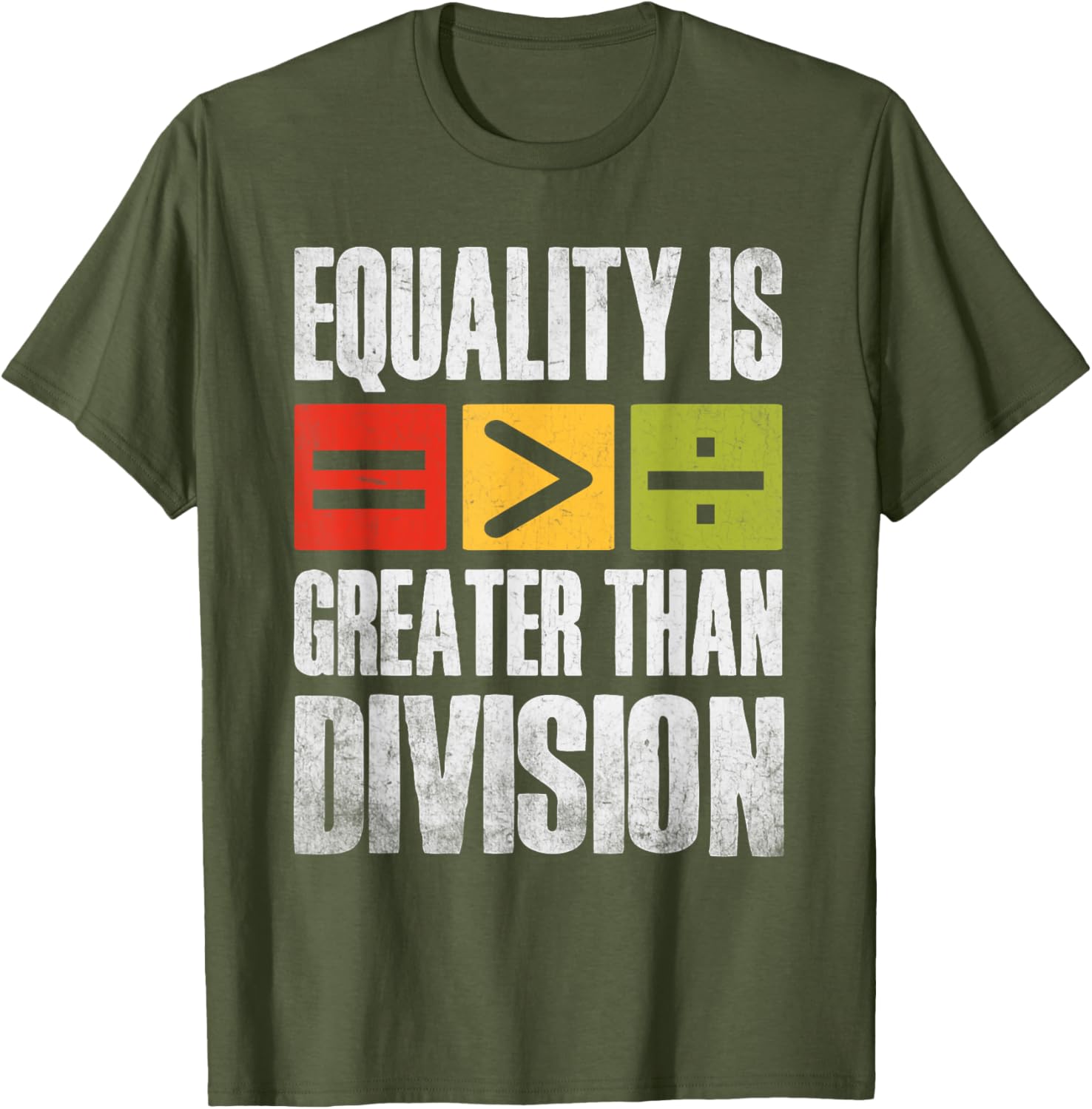 Equality is Greater Than Division Black History Month T-Shirt for All - 3