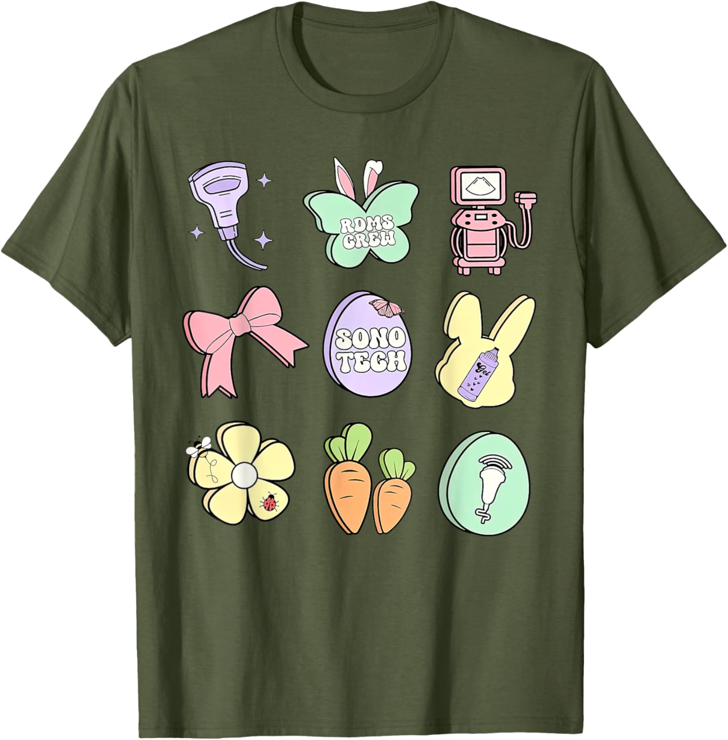 Coquette Bow Sono Tech Sonographer Easter T-Shirt for Ultrasound Lovers - 15