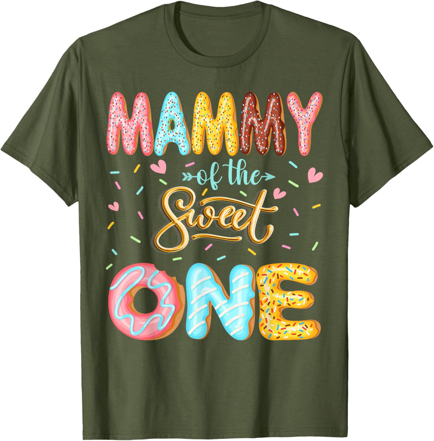 Cute Mammy Of The Sweet One Donut Lover T-Shirt for 1st Birthday - 5