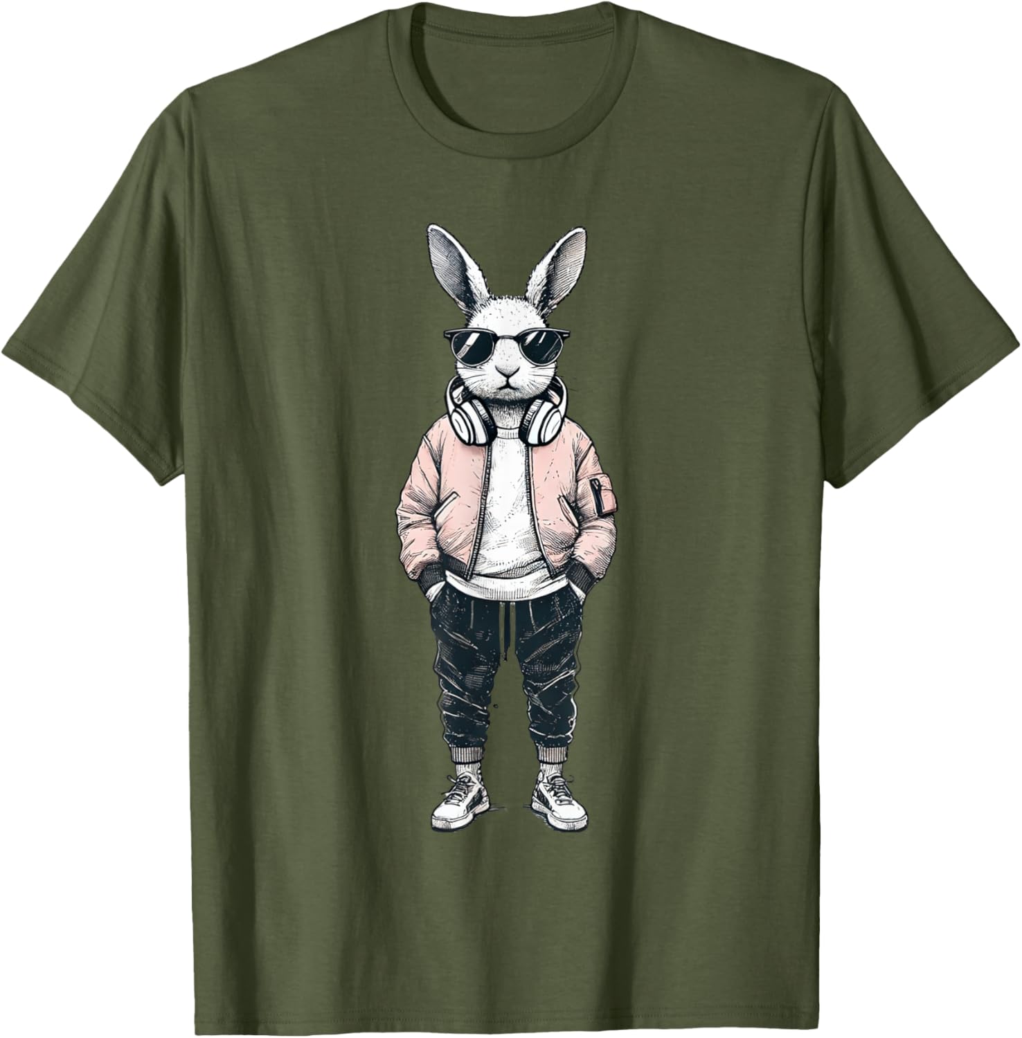 Cool Bunny Rabbit Boys Easter Shirt with Sunglasses for Kids and Men - 13