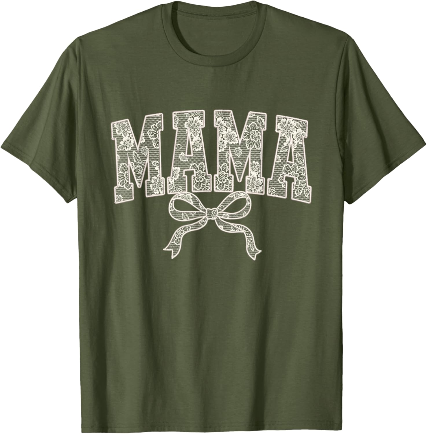 Cute Mama Lace Print Embroidery T-Shirt for Moms 2025 Fashion Women - 2