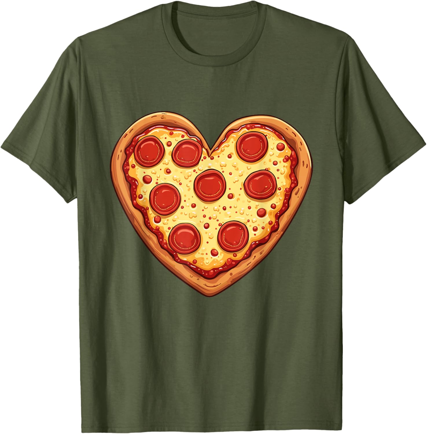 Cute Heart-Shaped Pizza Valentine's Day T-Shirt for Pizza Lovers - 23