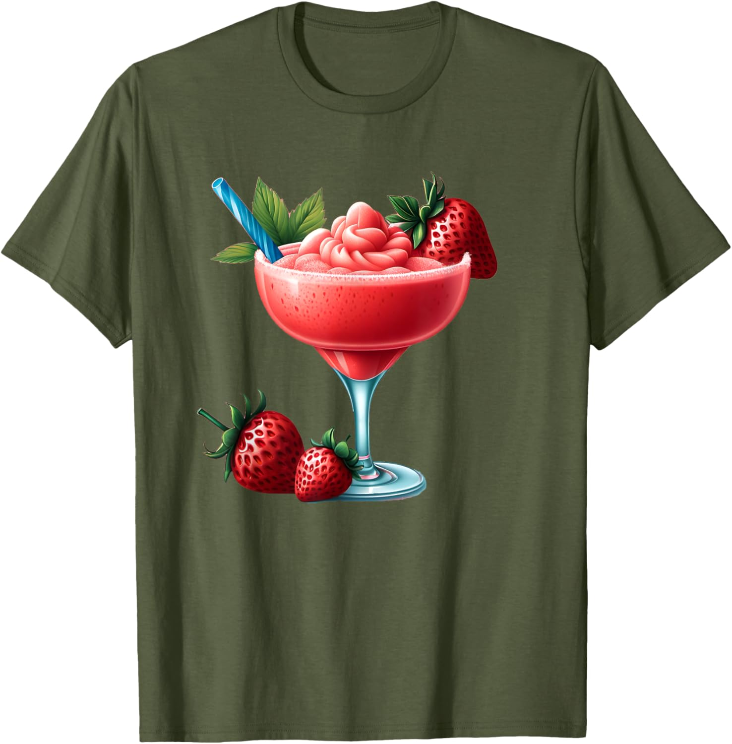 Frozen Strawberry Daiquiri T-Shirt for Fun Summer Vibes and Relaxation - 8