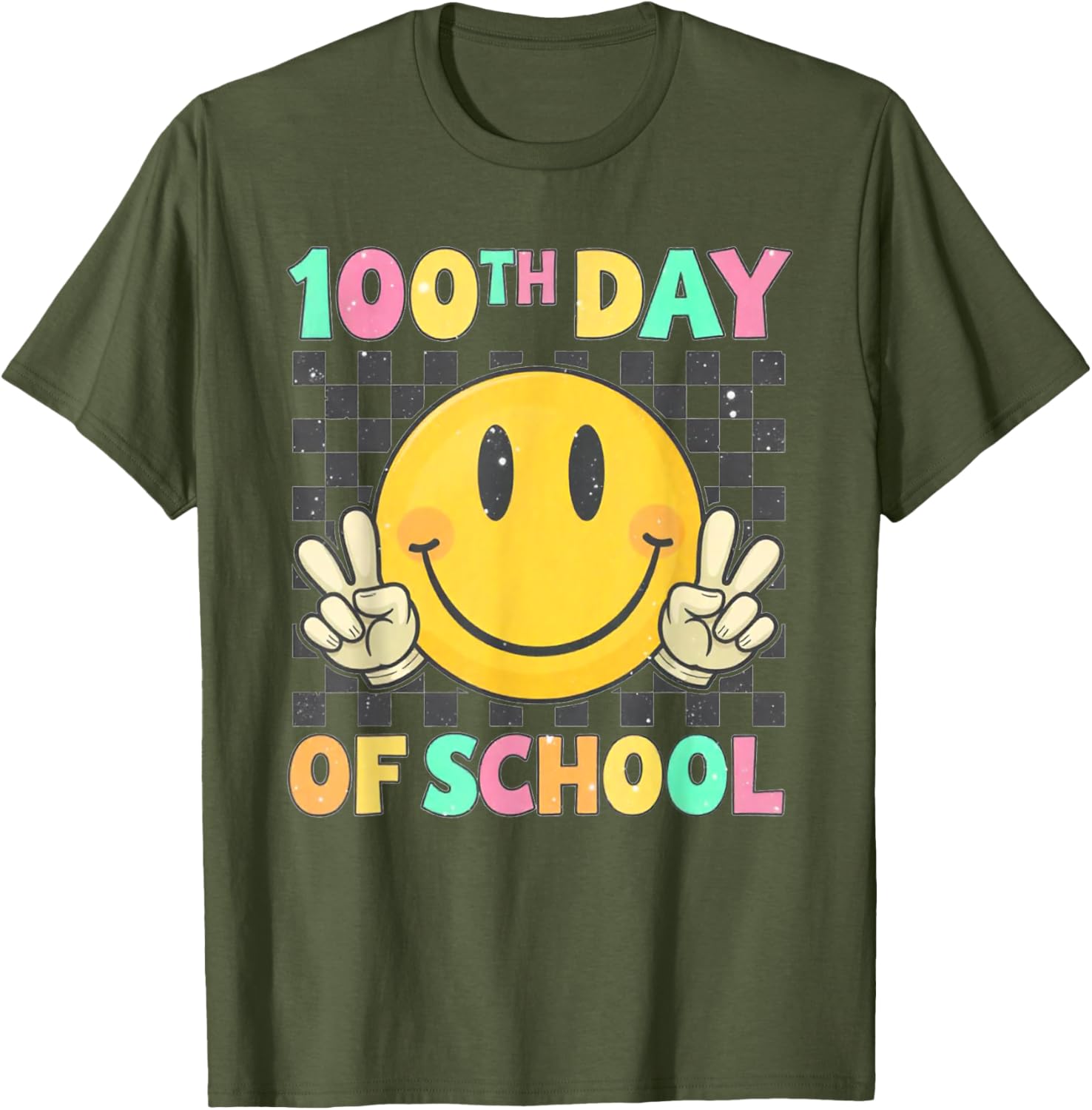 Cute 100th Day of School Smile Face T-Shirt for Kids and Teachers - 2