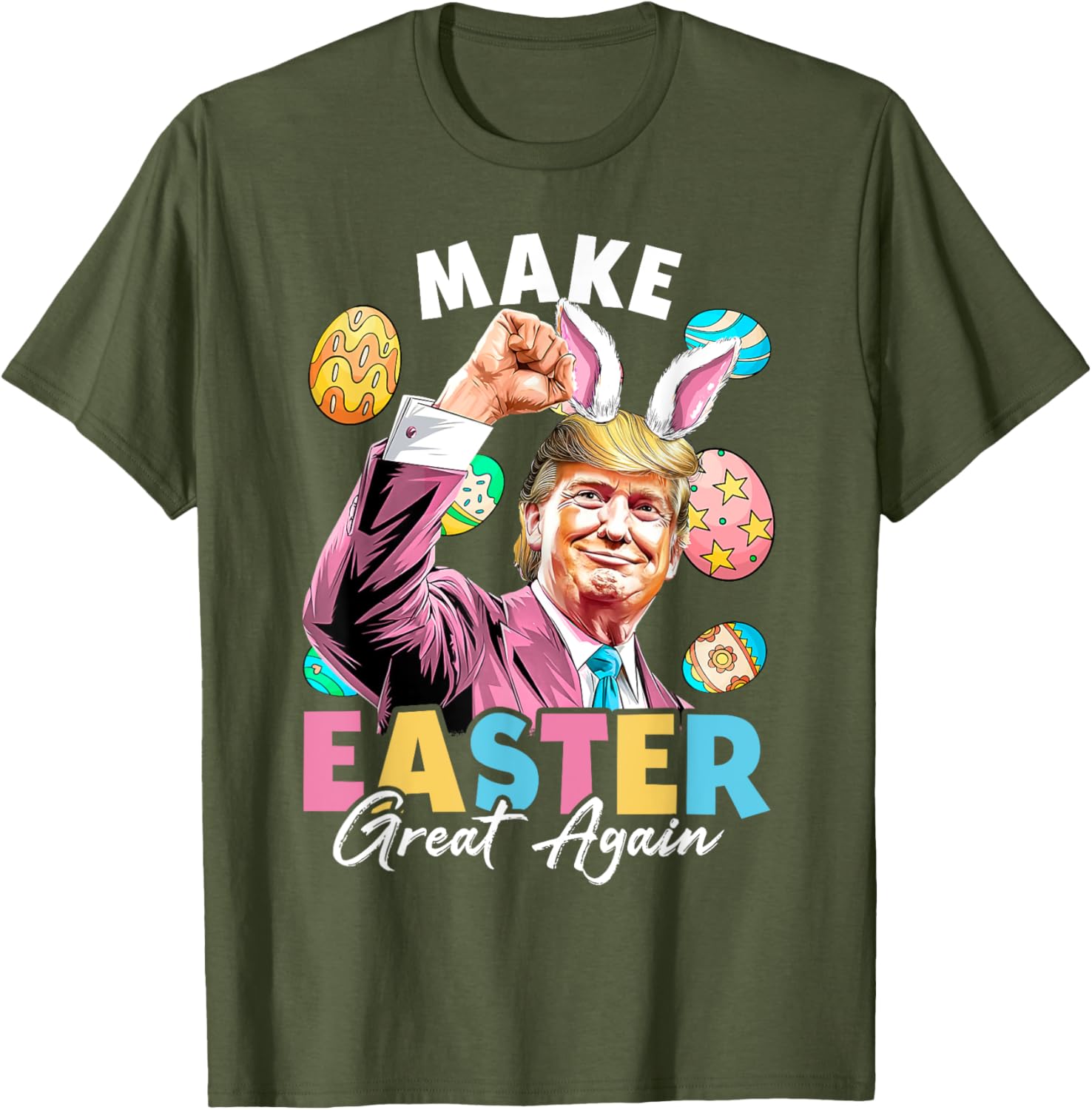 Funny Trump Easter Bunny Hunt T-Shirt for Holiday Fun and Laughter - 1