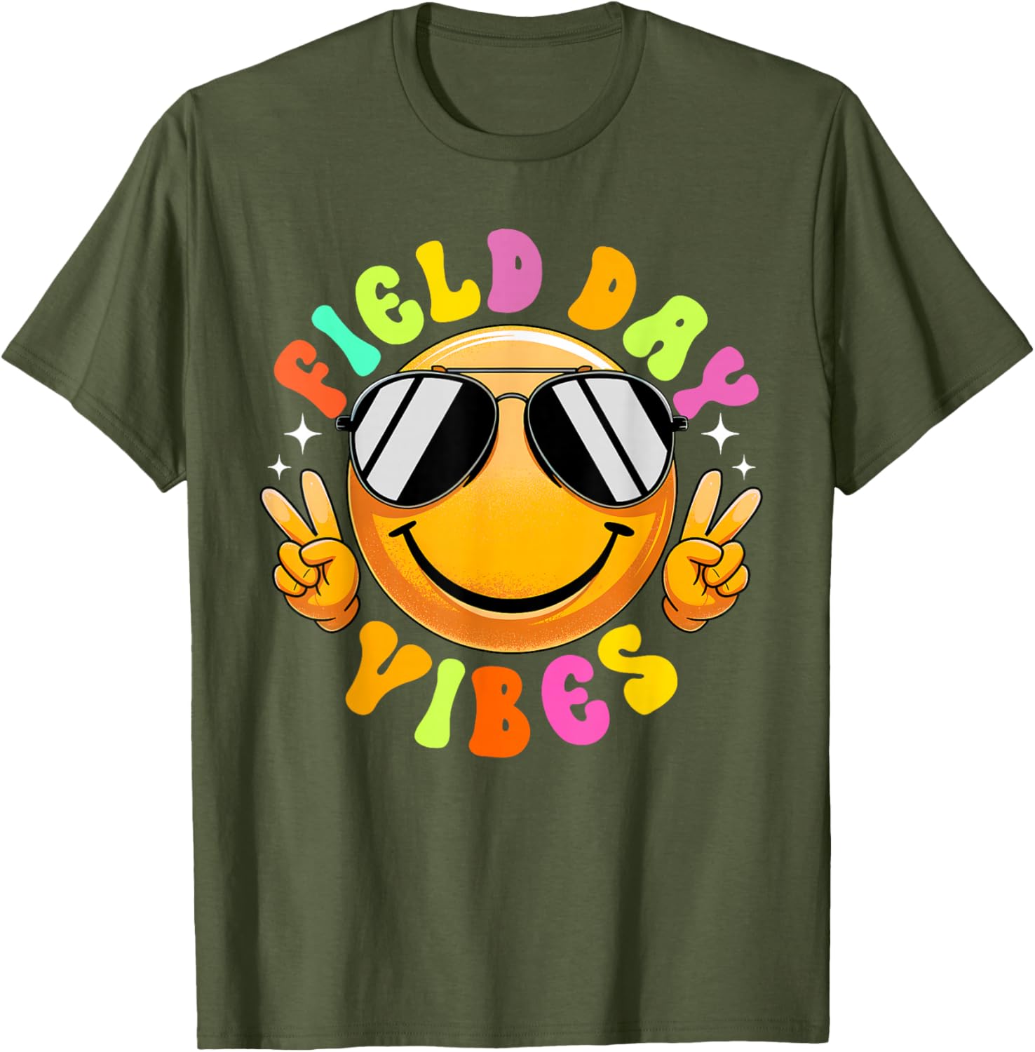 Field Day Vibes Summer Smile Peace Teacher Kids T-Shirt for Fun Times - 11