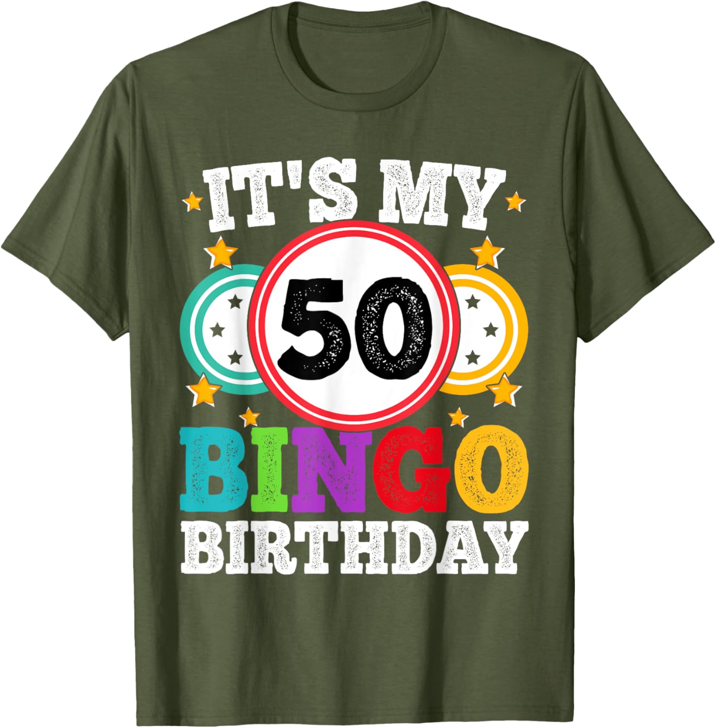 Funny 50th Birthday Bingo T-Shirt for Men and Women Gift Idea - 11