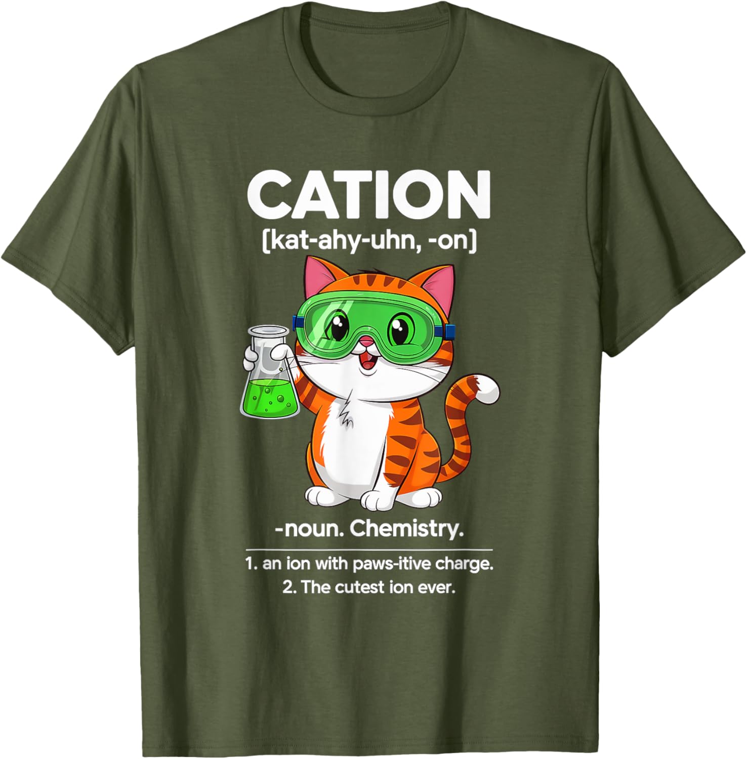 Cation Cat Chemistry T-Shirt for Cat Lovers - Fun Science for All Ages - 2