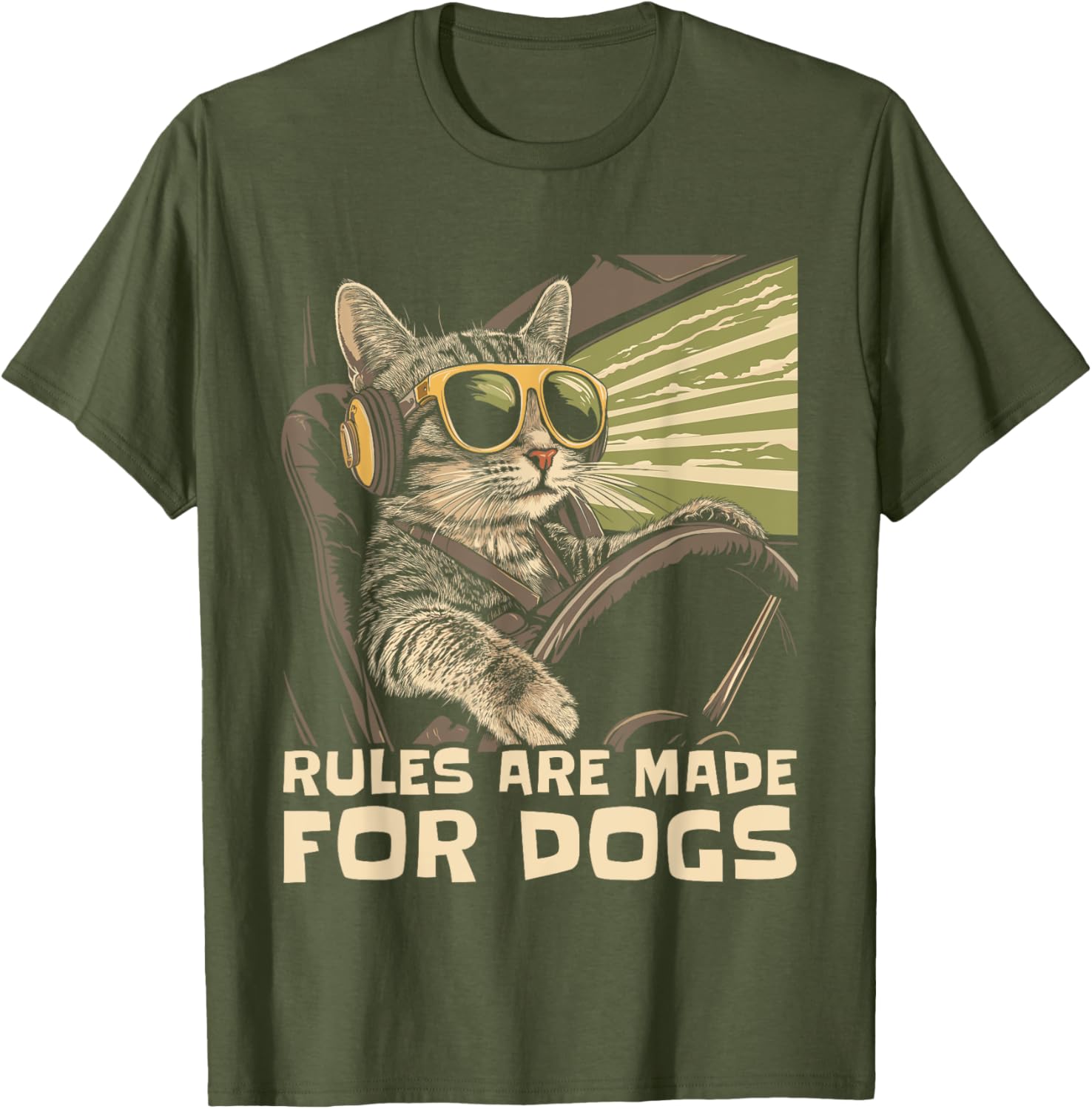 Funny Cat Lover T-Shirt for Men Women and Kids - Rules Are for Dogs - 7