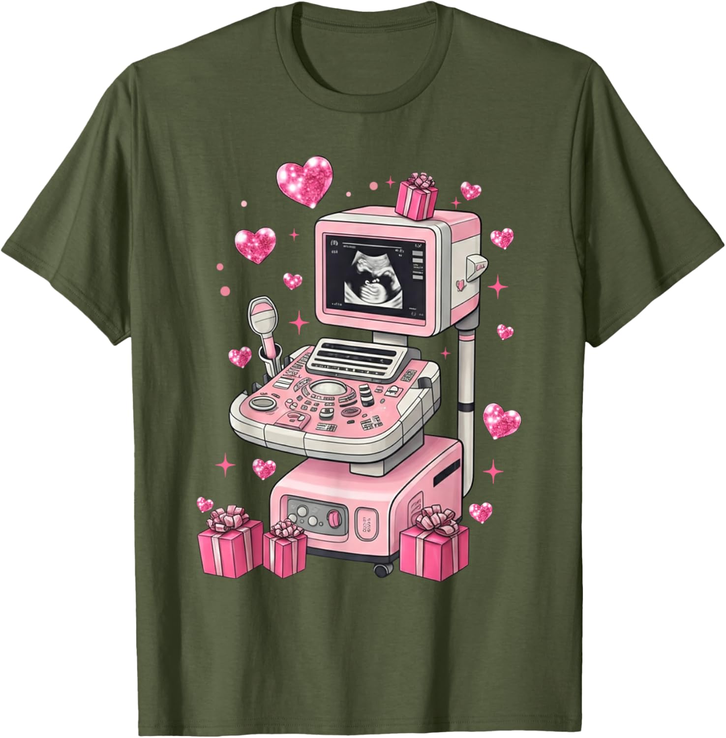 Coquette Bow Sonographer Valentine T-Shirt for Ultrasound Techs - 18