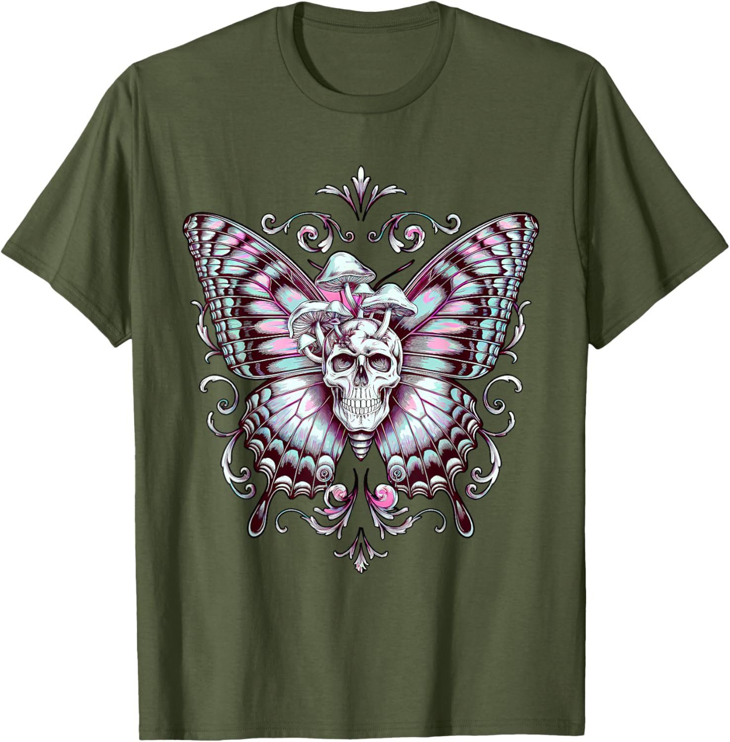Fairy Grunge Skeleton Butterfly Wings T-Shirt for Aesthetic Fashion - 9