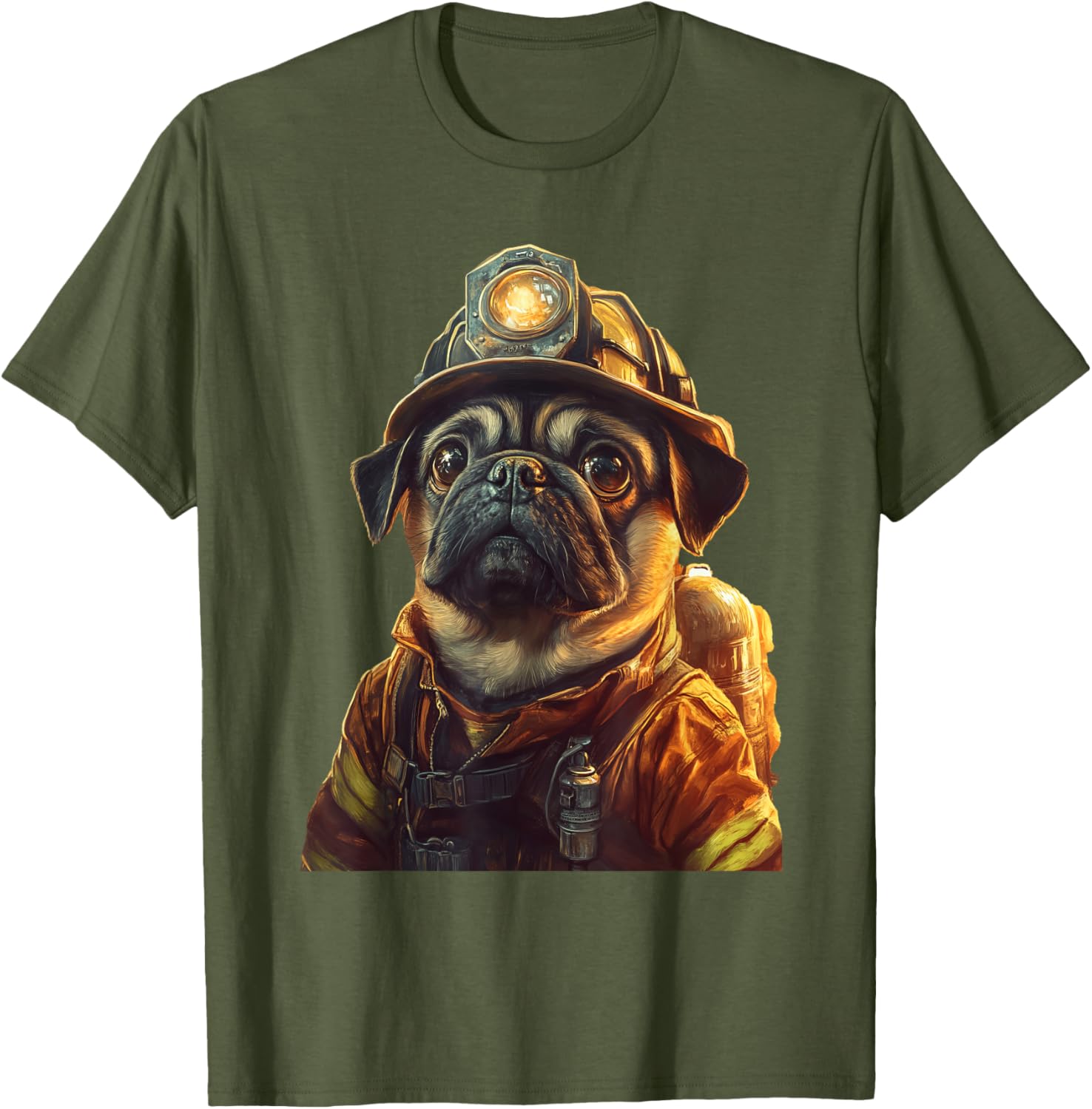 Cute Pug Firefighter T-Shirt for Dog Lovers - Fun and Playful Design - 10