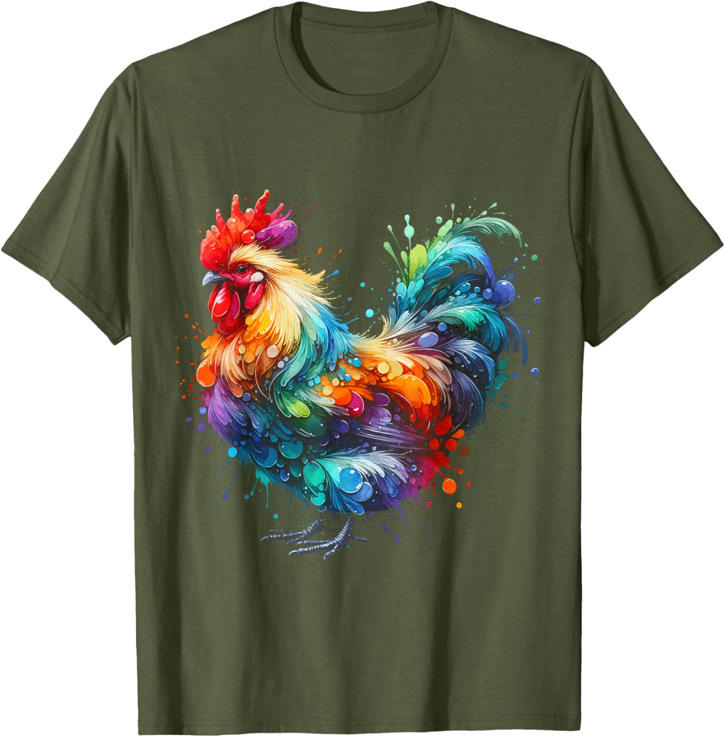 Funny Colorful Chicken Art T-Shirt for Women - Perfect Gift for Chicken Lovers - 6