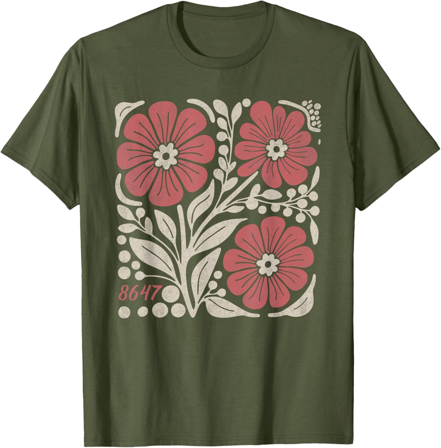 Floral Boho Anti Trump 86 47 T-Shirt for Stylish Casual Wear - 27