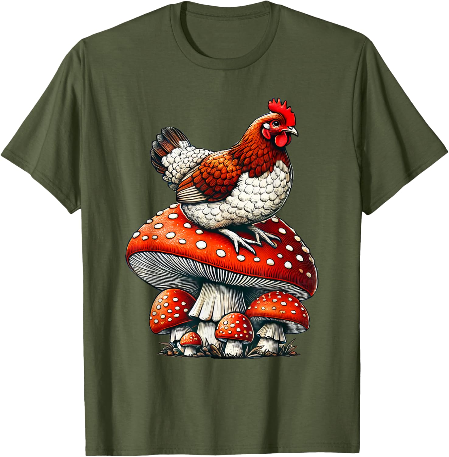 Cute Chicken Mushroom T-Shirt for Fun and Stylish Casual Wear - 15