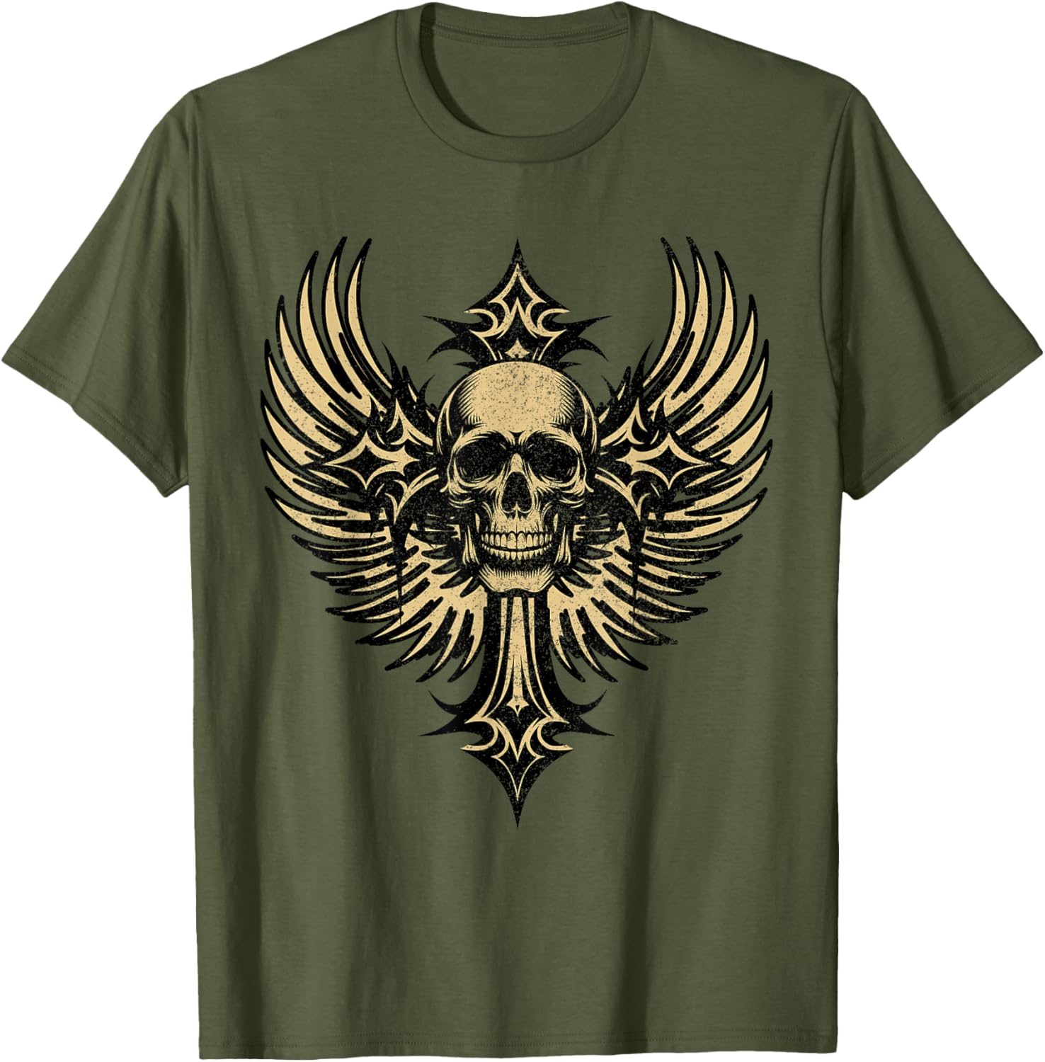 Grunge Skull Cross Gothic Aesthetic T-Shirt for Stylish Individuals - 17
