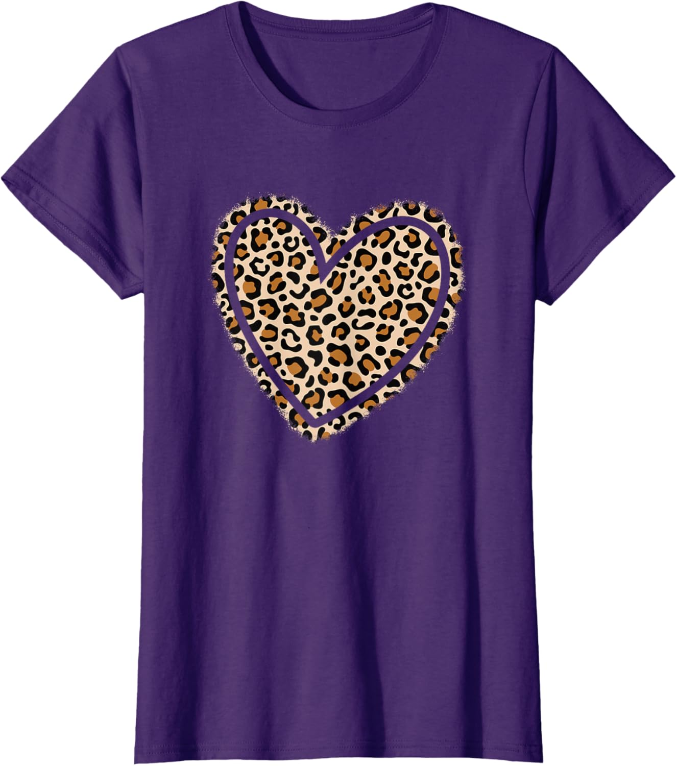 Cute Leopard Print Heart T-Shirt for Women and Girls - Stylish Apparel - 20