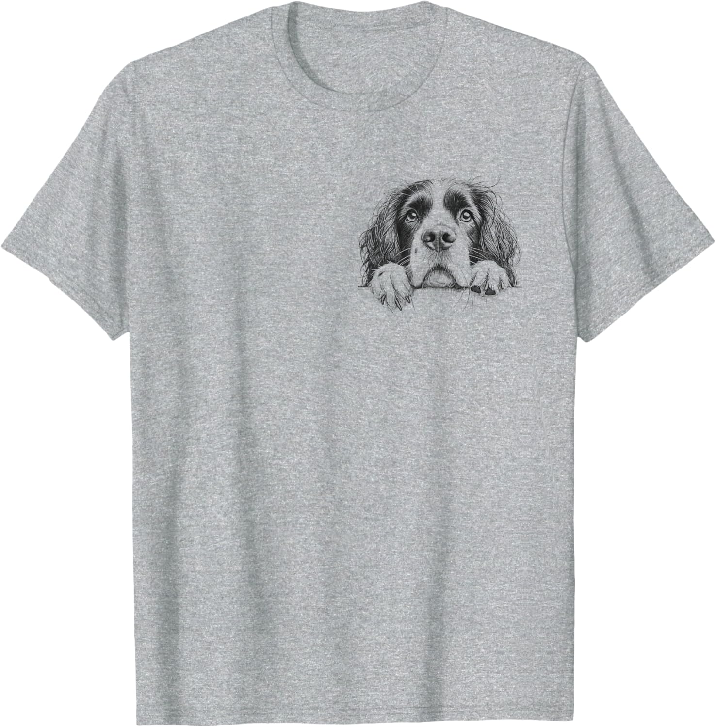Cute Springer Spaniel Peeking Dog Lover T-Shirt for Men and Women - 2