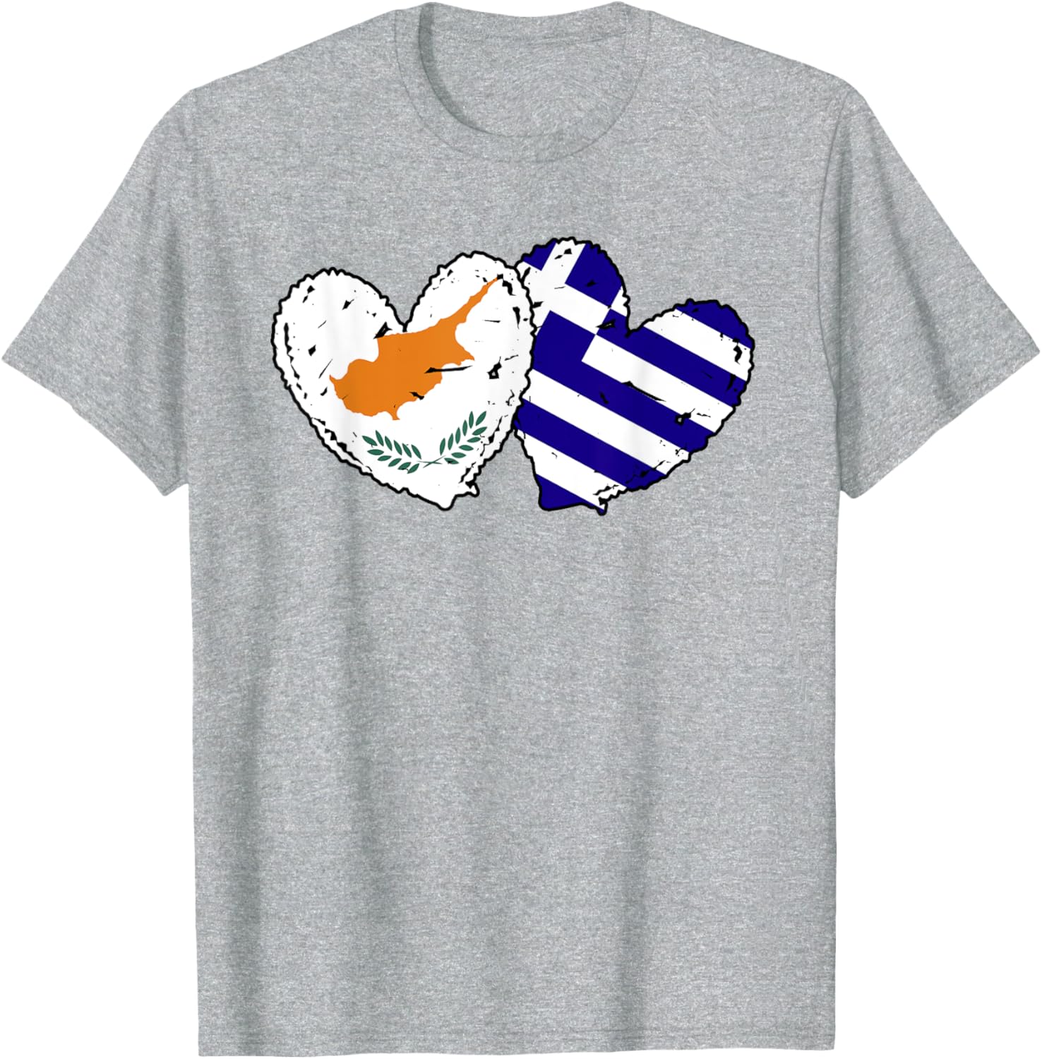 Cyprus Greece Heart Flag T-Shirt for Cypriot Greek Ancestry Lovers - 27