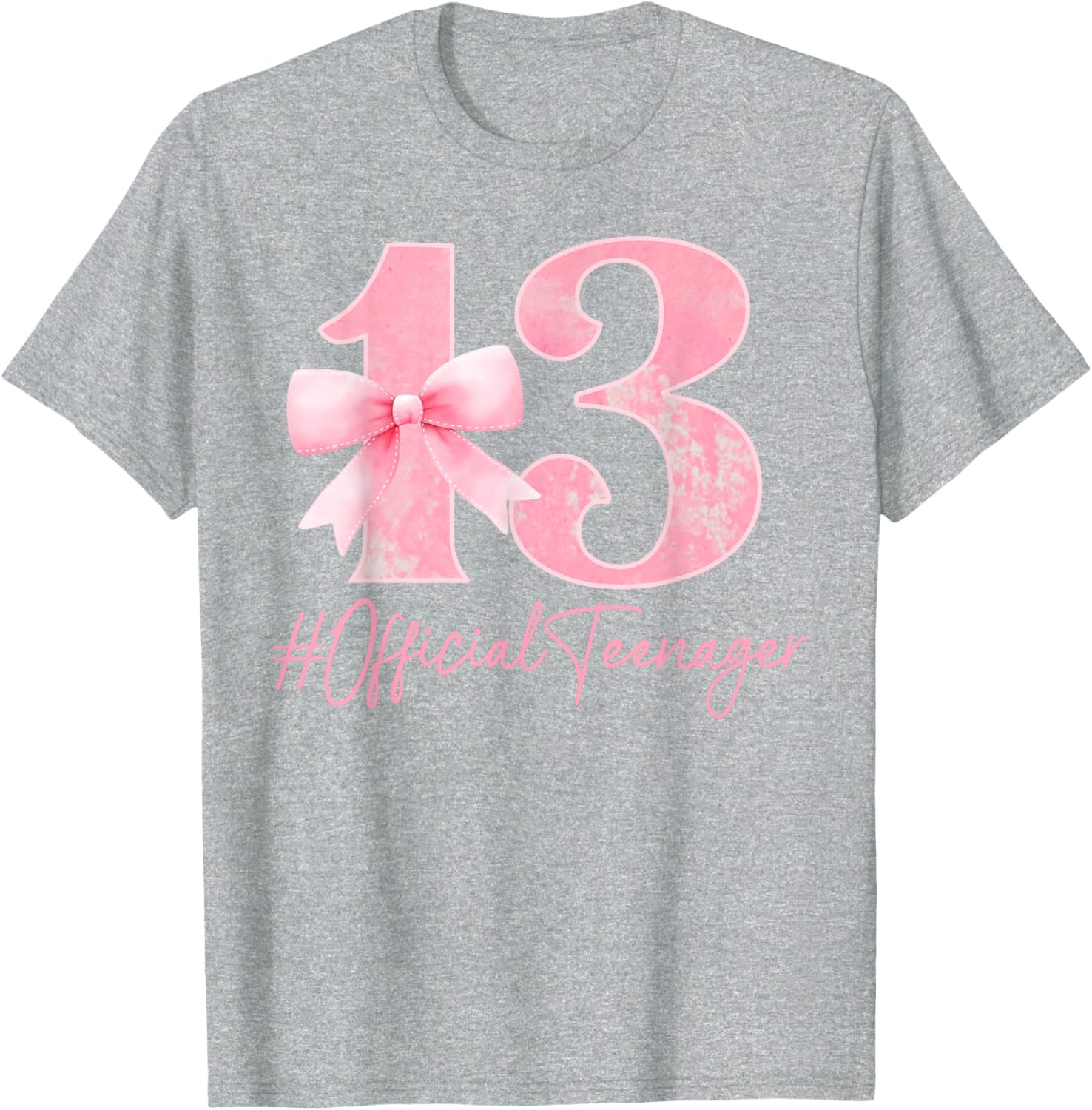 Cute Pink 13th Birthday Coquette Bow T-Shirt for Girls Turning 13 - 5