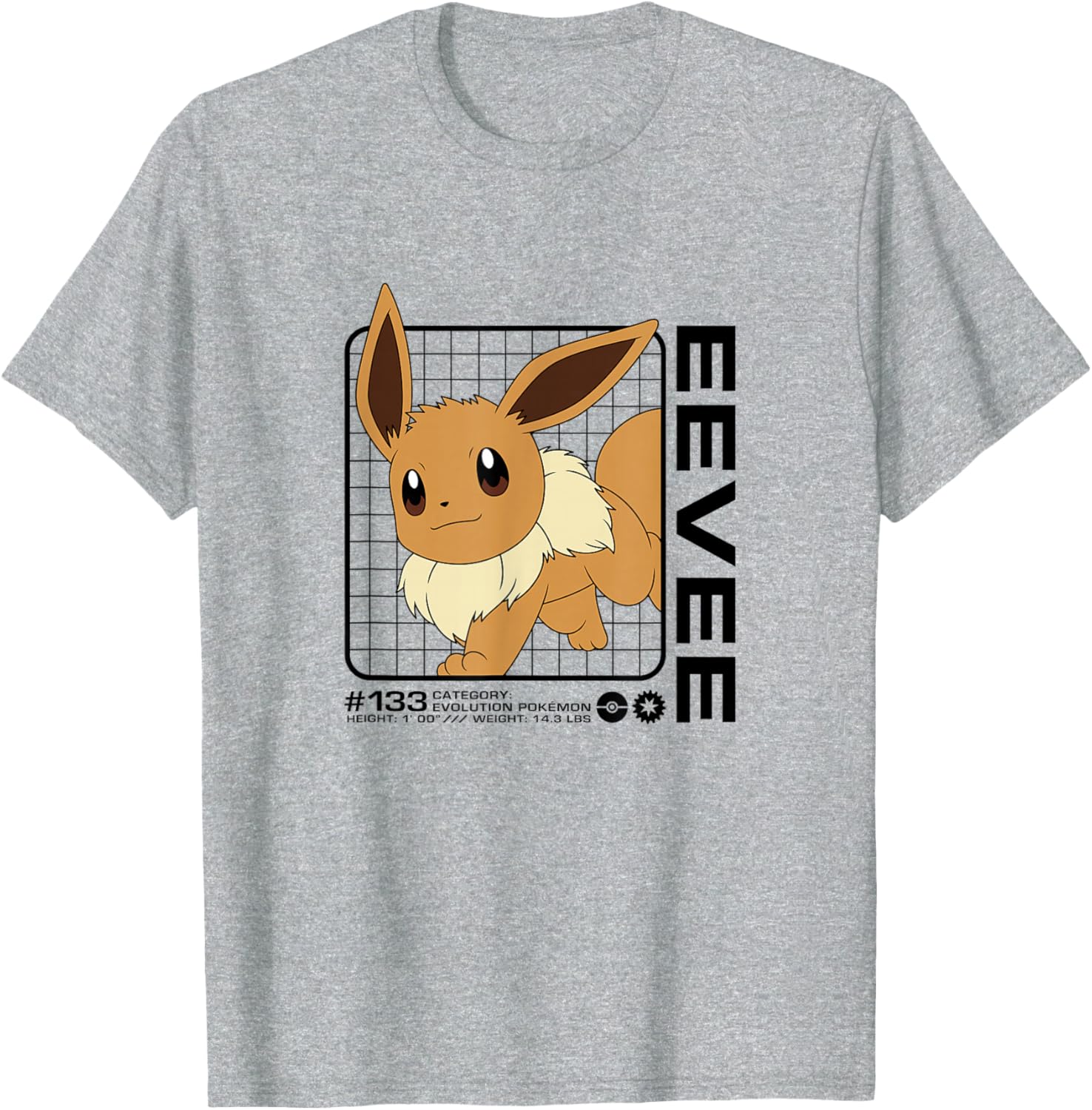 Cute Pokémon Eevee Stats T-Shirt for Fans of All Ages - 7