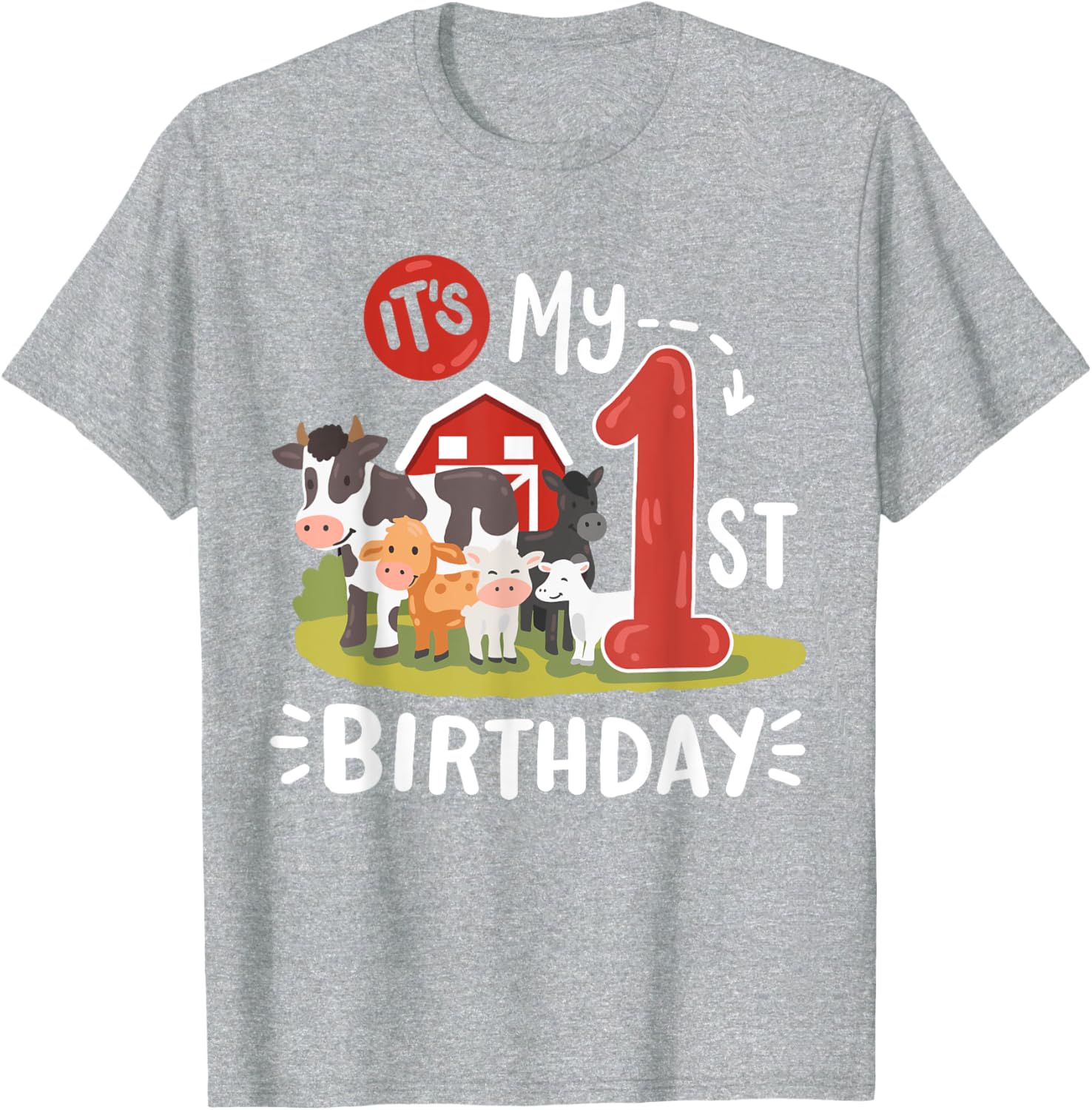 Farm Animals 1st Birthday Party T-Shirt for Kids Fun and Cute Design - 20