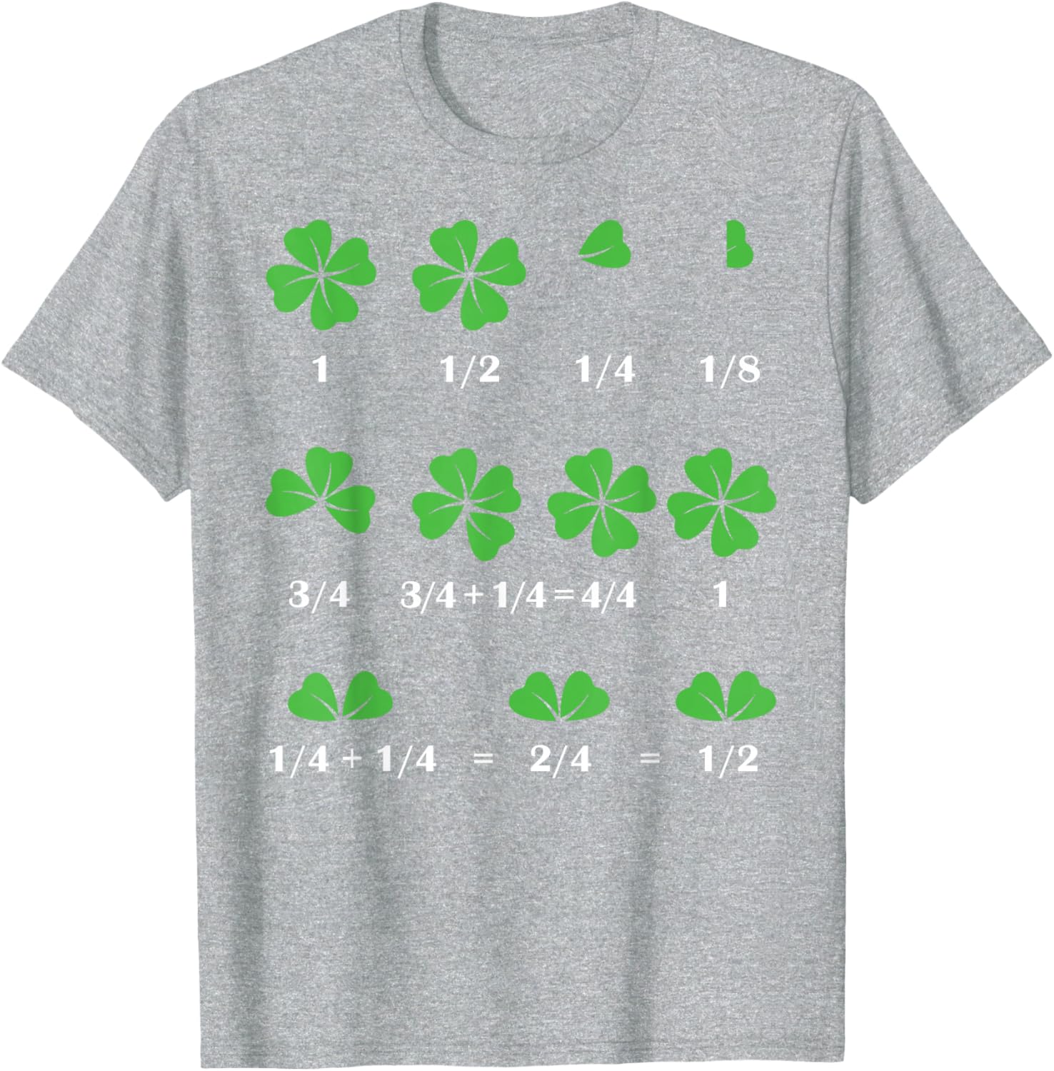 Funny Shamrock Fraction T-Shirt for St Patrick's Day Fun for Kids - 19