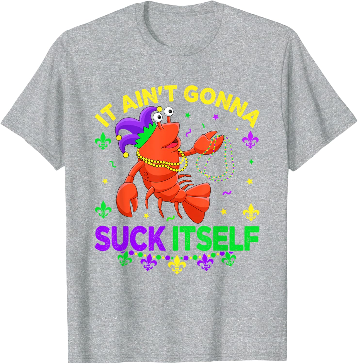 Fun Crawfish Jester Beads Mardi Gras T-Shirt for Festive Celebrations - 18