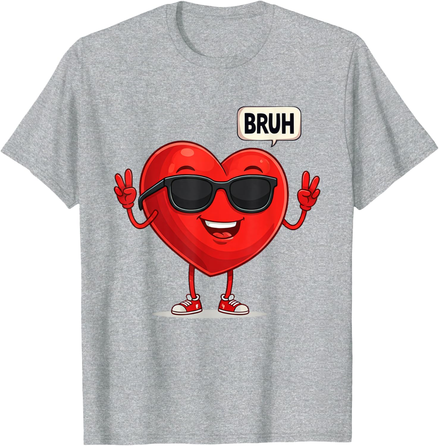BRUH Valentine's Day Heart Humor Meme Graphic T-Shirt for Men and Women - 10
