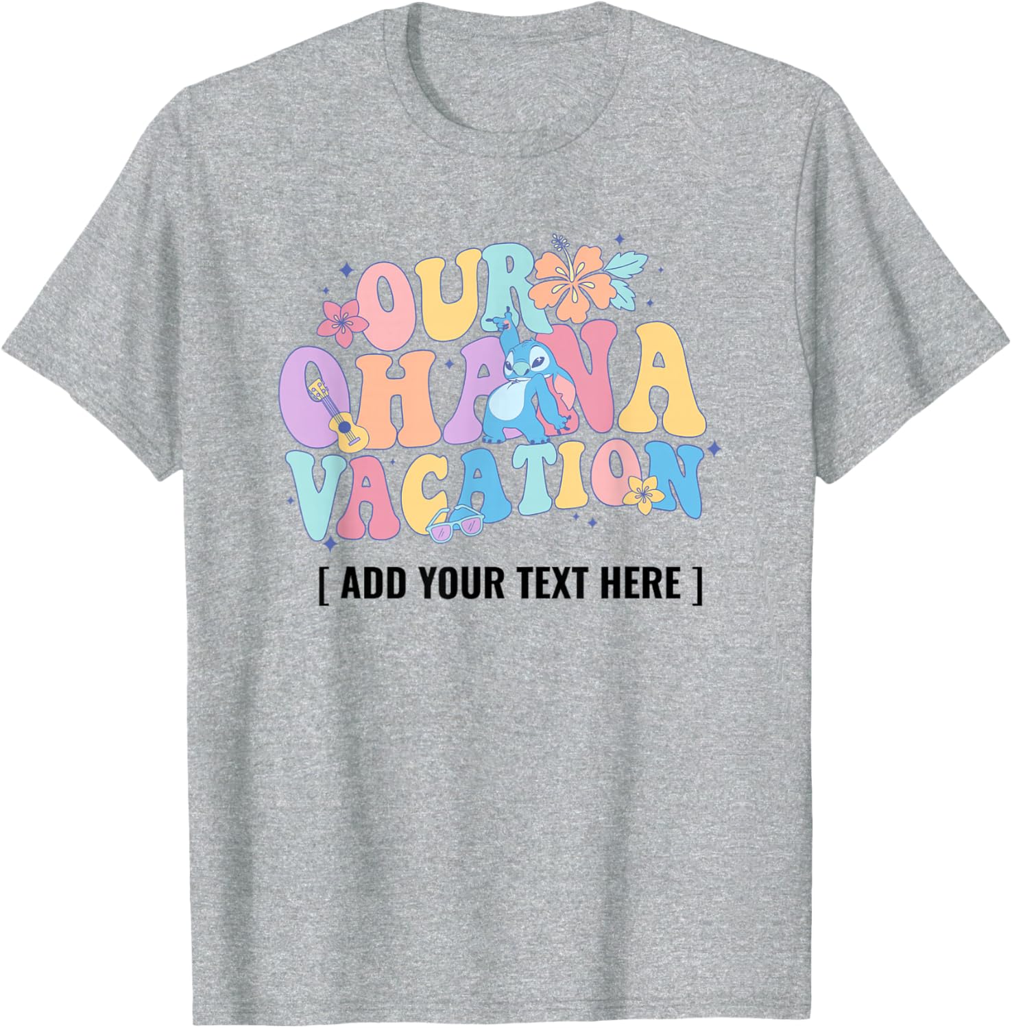 Cute Customized Lilo & Stitch Ohana Vacation T-Shirt for Family Fun - 1