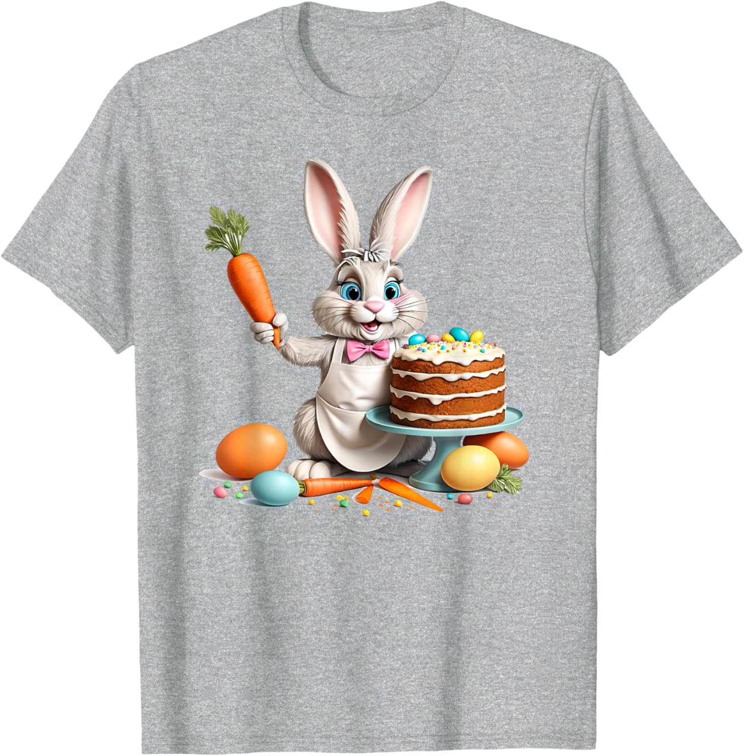 Easter Bunny Baking Carrot Cake T-Shirt for Fun Holiday Celebrations - 18