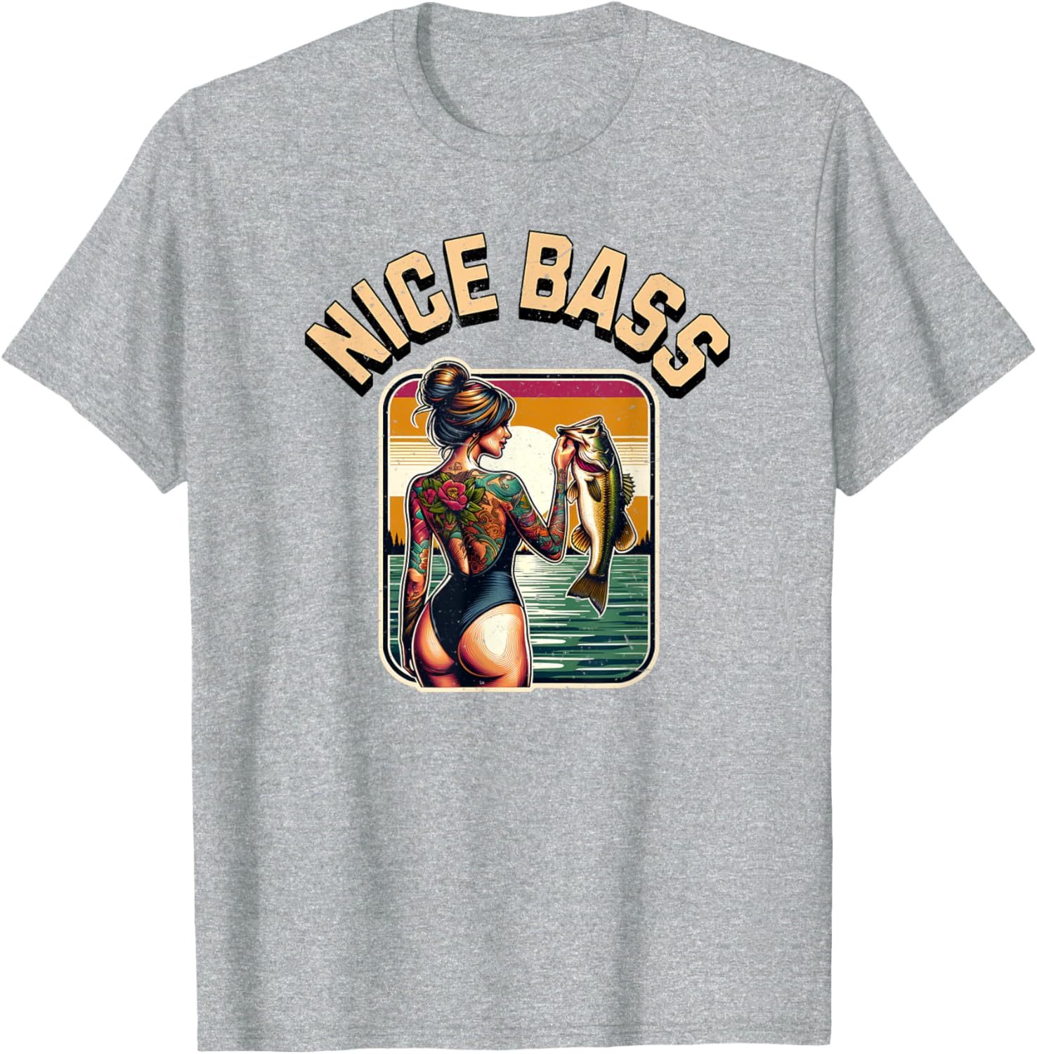 Cute Bass Fishing Woman in Bikini T-Shirt for Outdoor Enthusiasts - 9