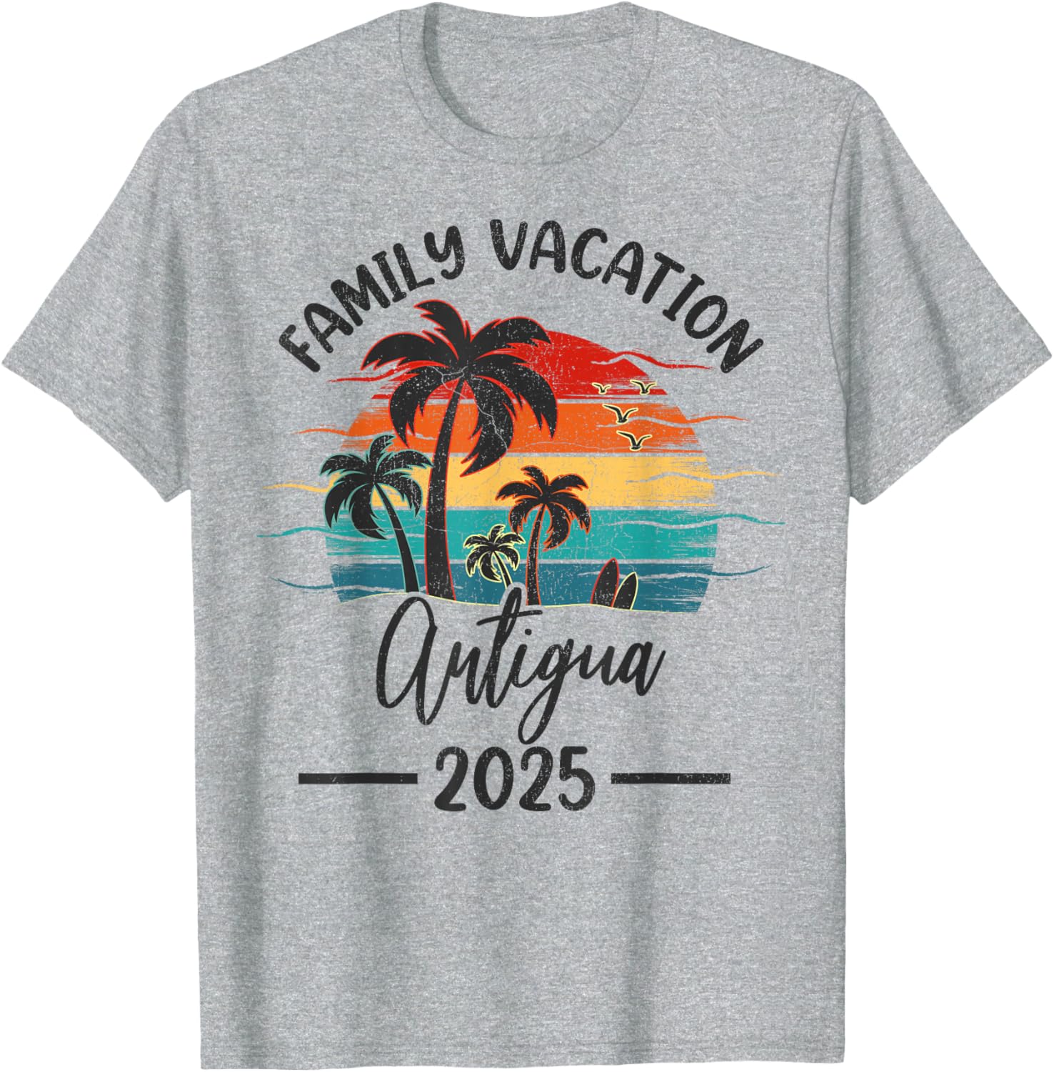 Family Vacation 2025 Summer Antigua Beach T-Shirt for Fun Memories - 2