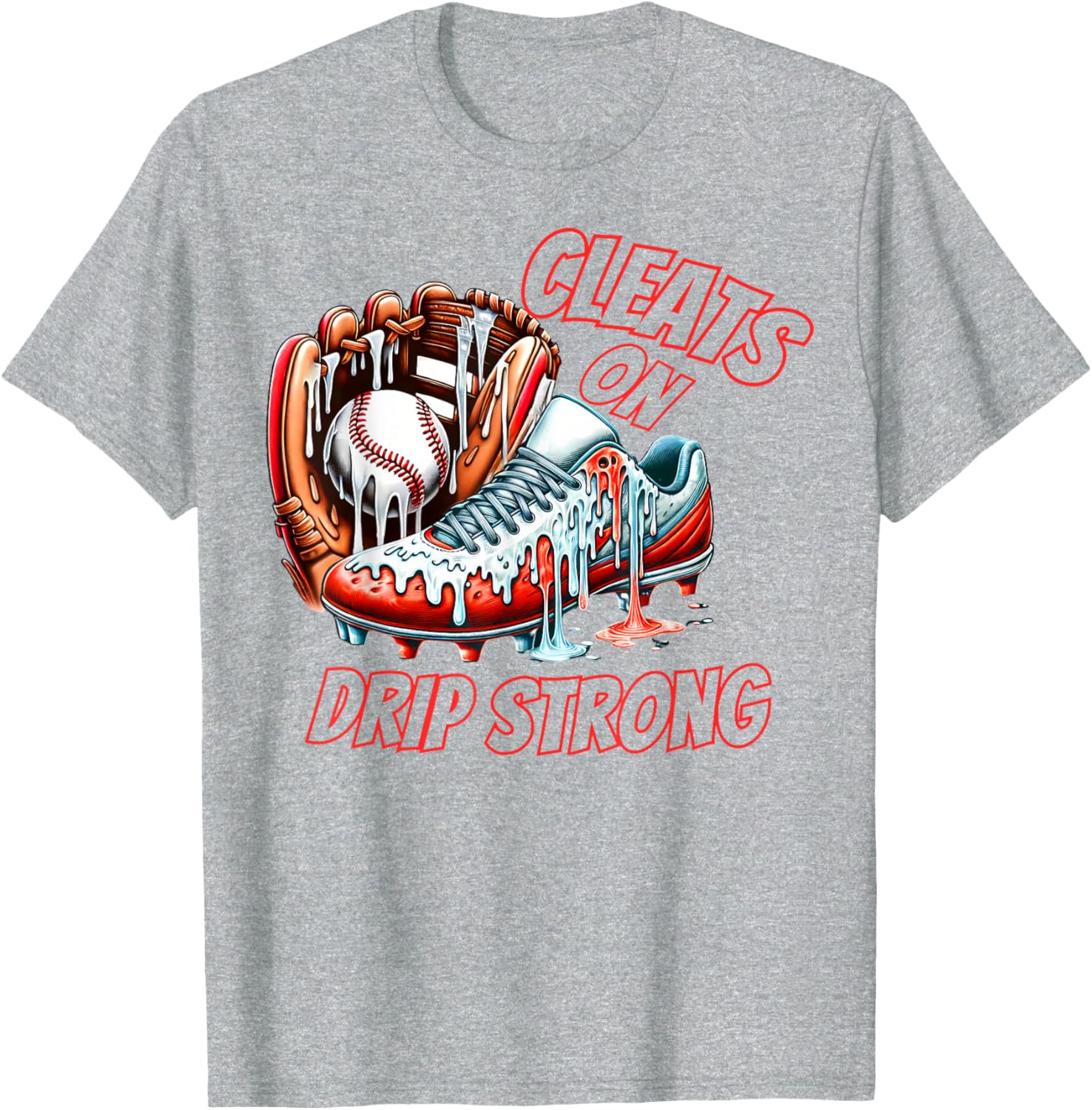 Cool Cleats On Drip Baseball Ice Cream T-Shirt for Kids and Adults - 10