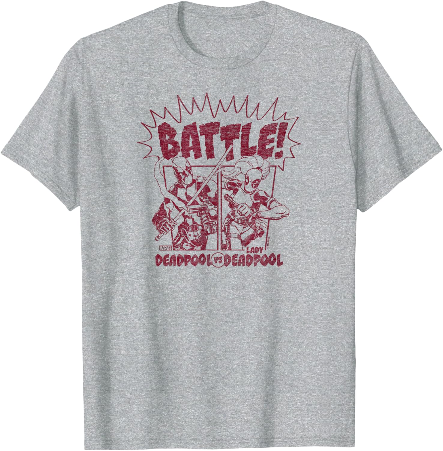 Deadpool vs Lady Deadpool T-Shirt for Fans of Comic Book Style Fashion - 2