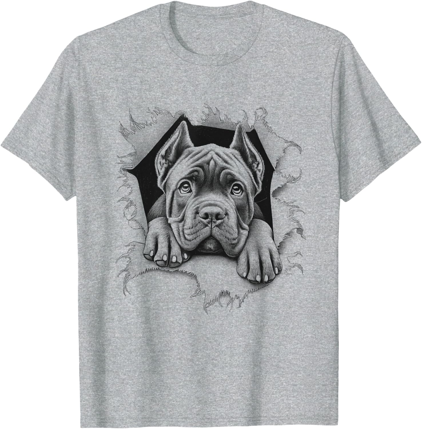 Cute Cane Corso Peeking Dog T-Shirt for Dog Lovers and Owners - 3