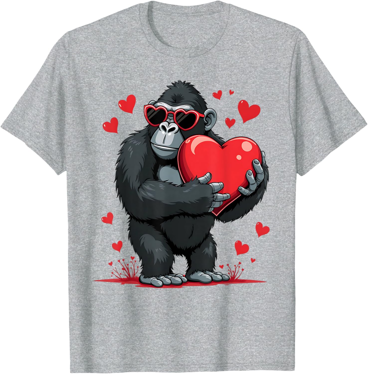 Funny Gorilla Heart Sunglasses T-Shirt for Boys Perfect for Valentine's Day - 20