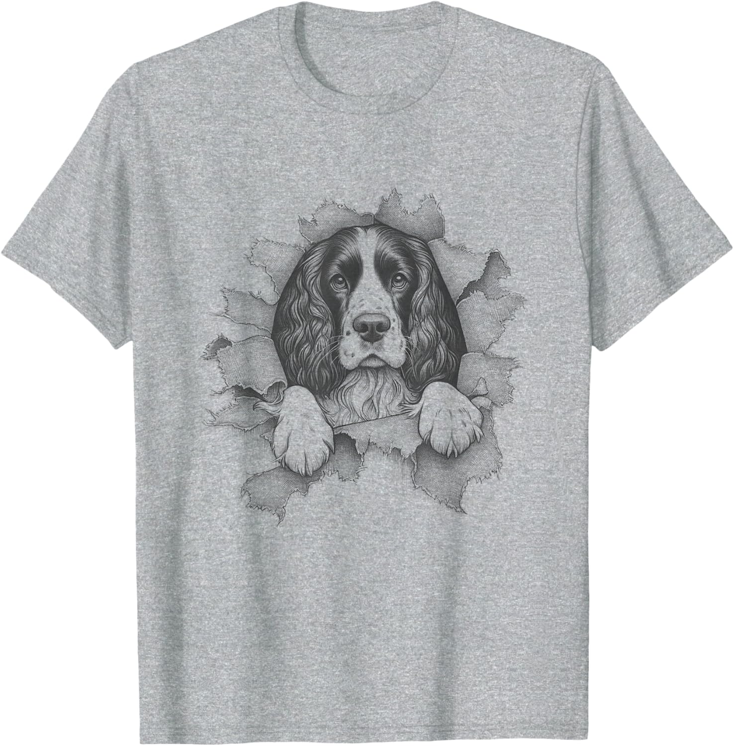 English Springer Spaniel Peeking T-Shirt for Dog Lovers - Fun and Stylish Wear - 9