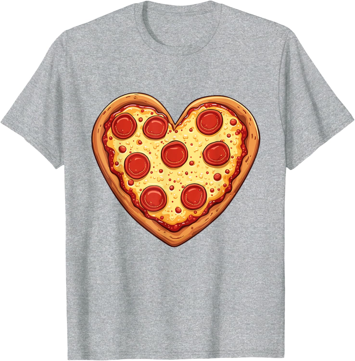 Cute Heart-Shaped Pizza Valentine's Day T-Shirt for Pizza Lovers - 25