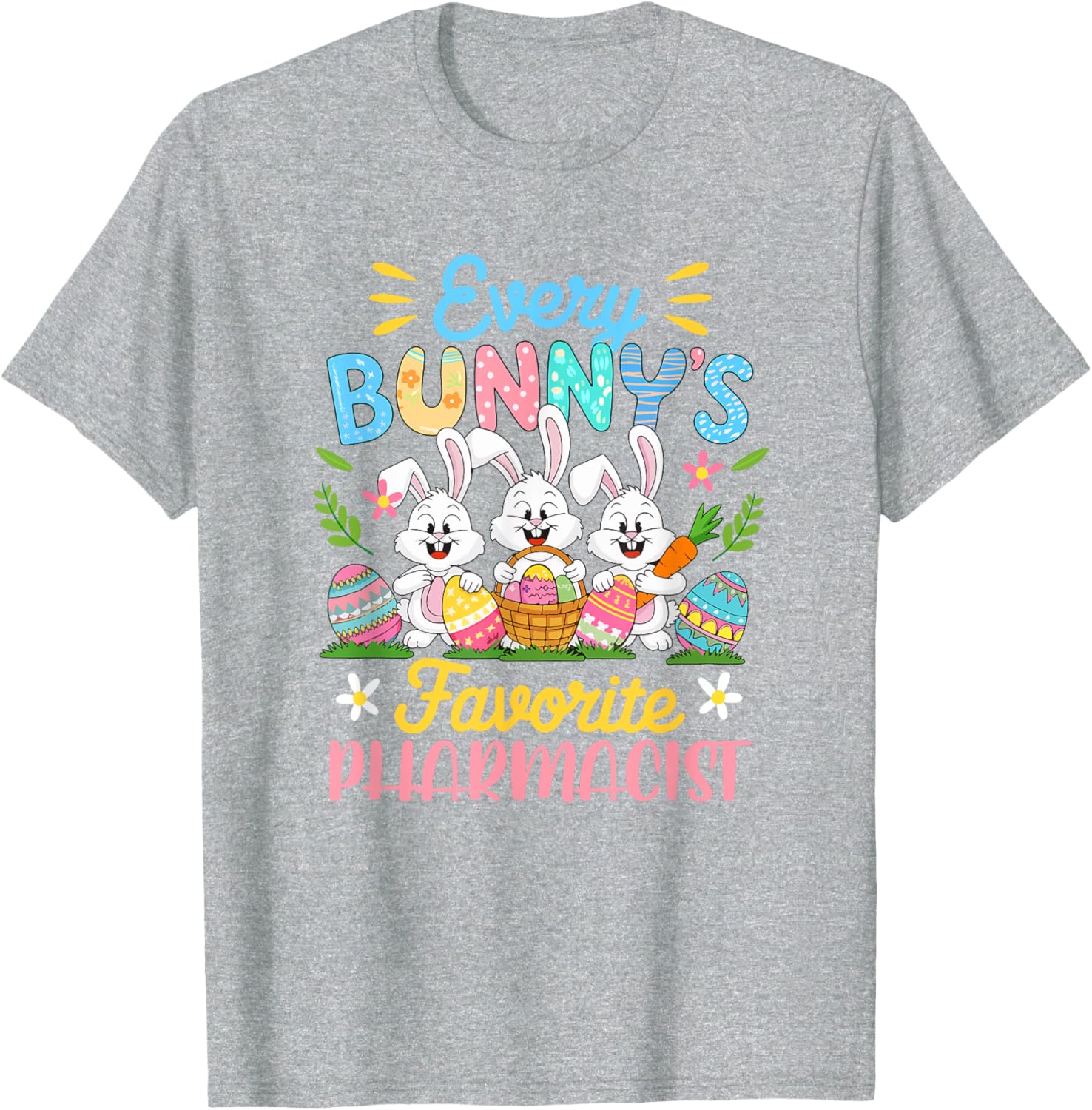 Bunny's Favorite Pharmacist Easter Bunnies Egg Hunt T-Shirt for Kids - 17