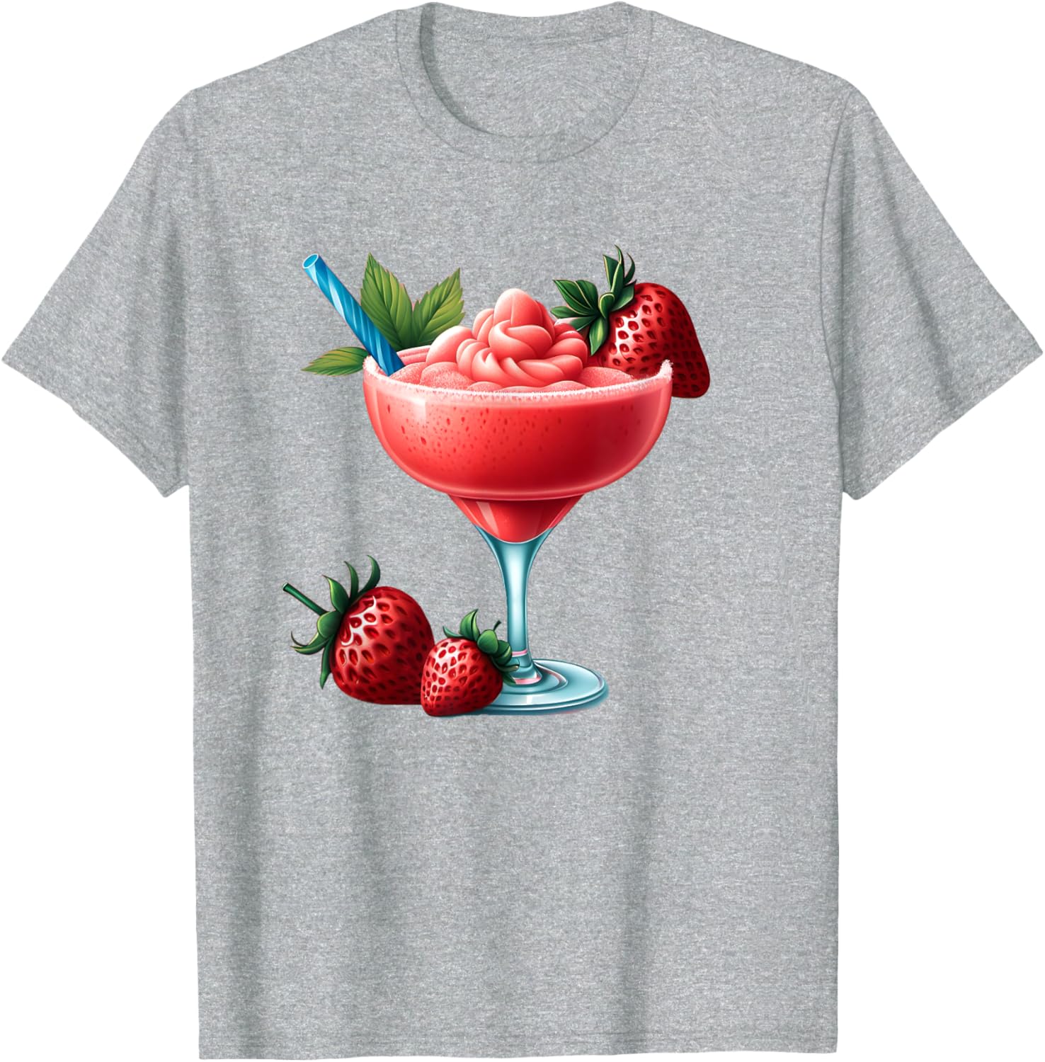Frozen Strawberry Daiquiri T-Shirt for Fun Summer Vibes and Relaxation - 13