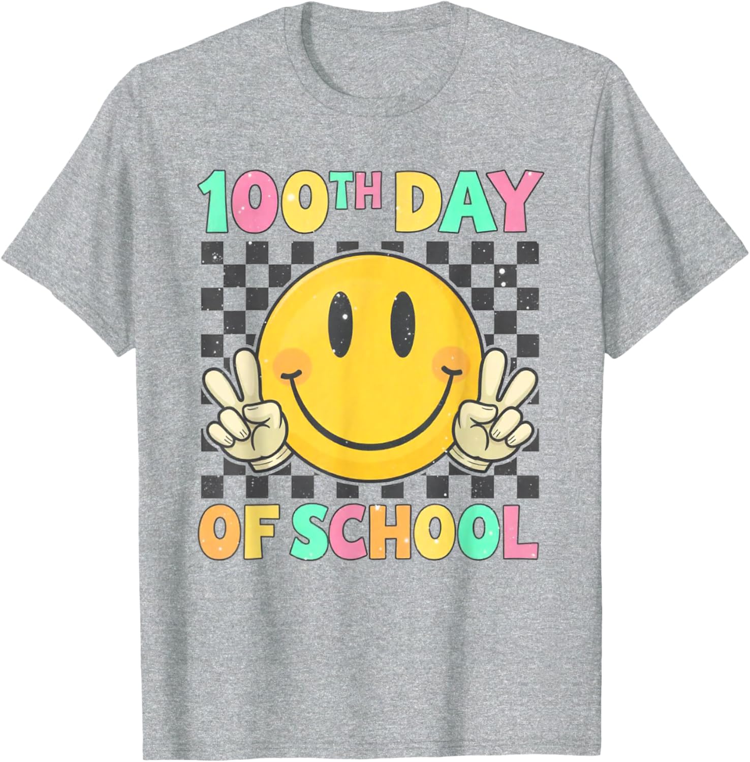 Cute 100th Day of School Smile Face T-Shirt for Kids and Teachers - 17