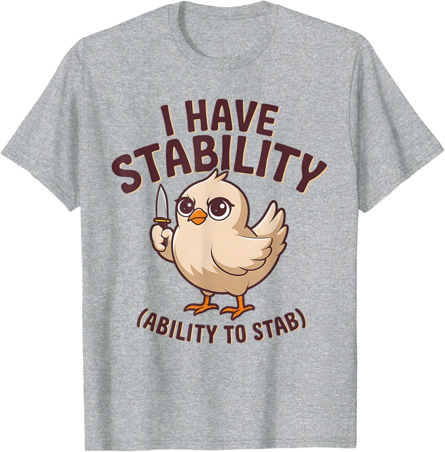 Funny Cute Duck T-Shirt with Stability Ability to Stab Humor - 12