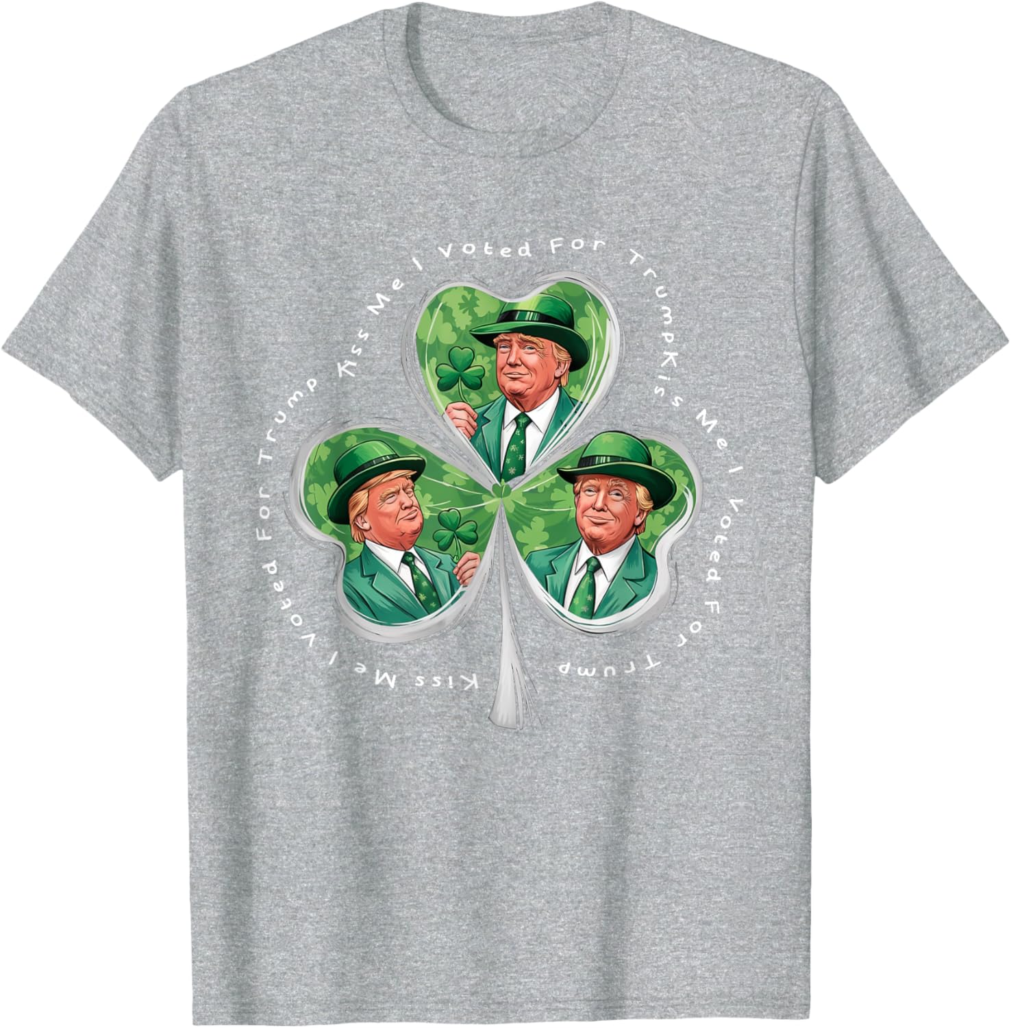 Funny Trump St Patrick's Day 2025 T-Shirt - Kiss Me I Voted For Trump - 2