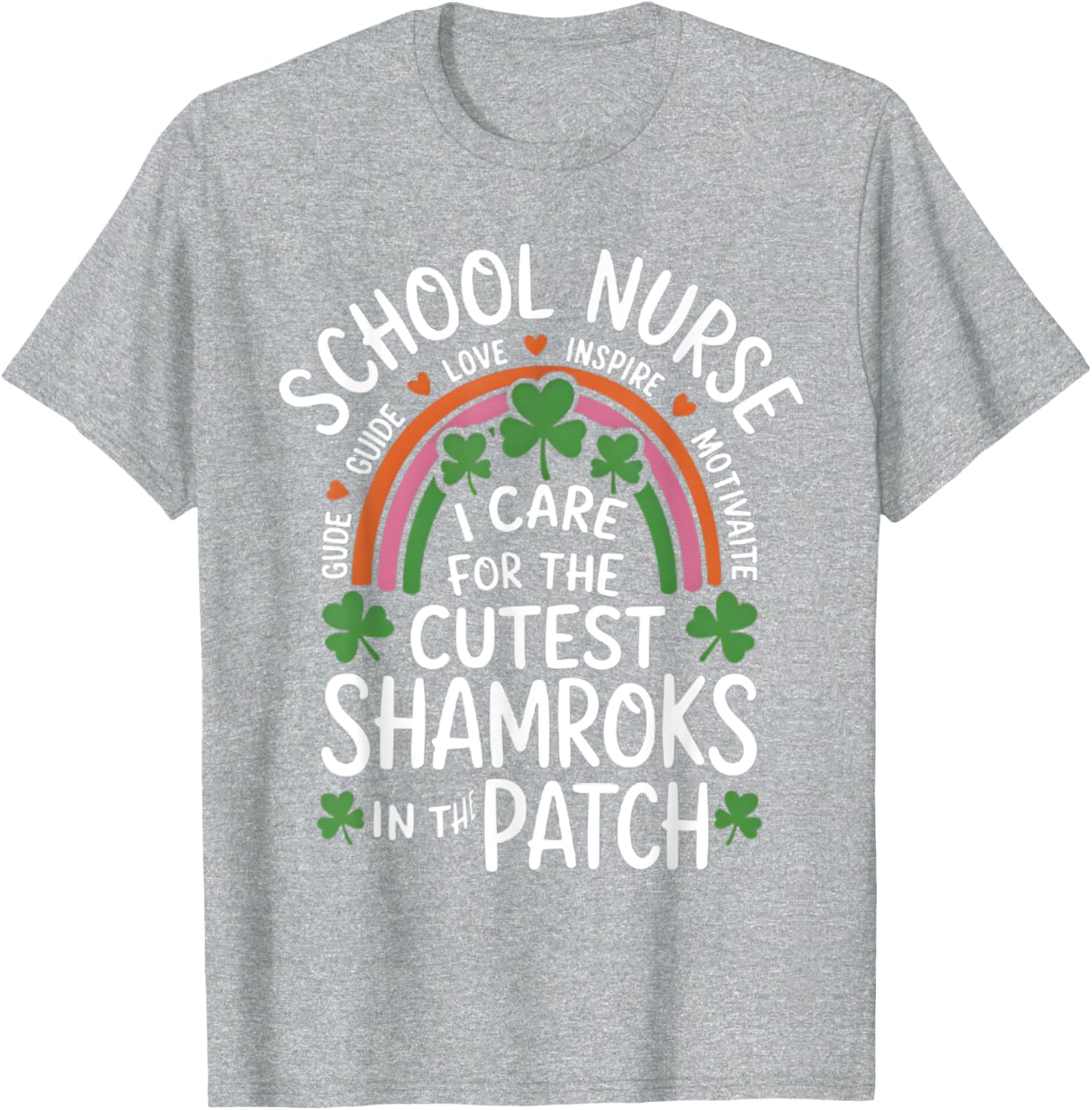 Cute St Patricks Day School Nurse T-Shirt I Care For Shamrocks - 2