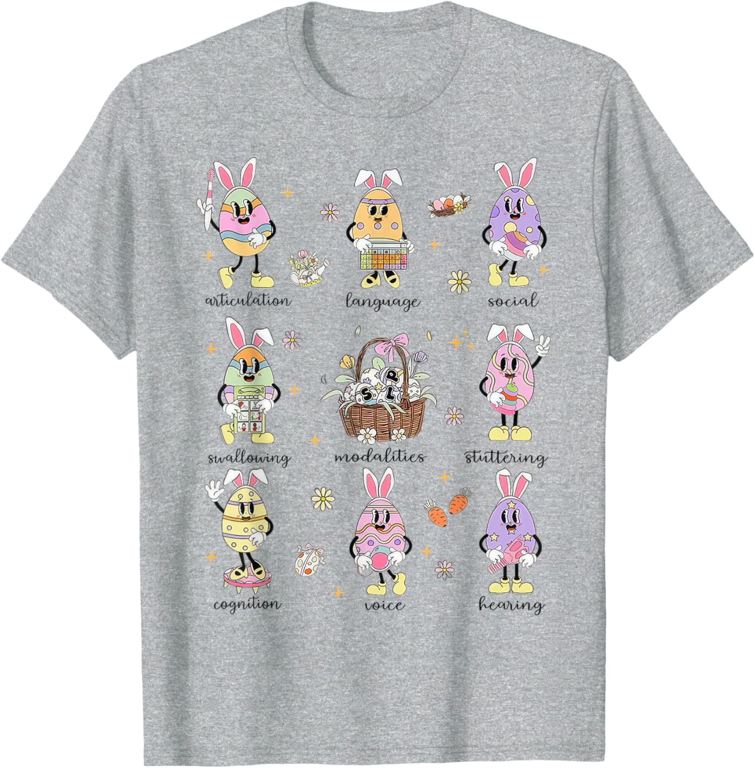 Easter Bunny SLP T-Shirt for Speech Language Pathologists in Spring - 8