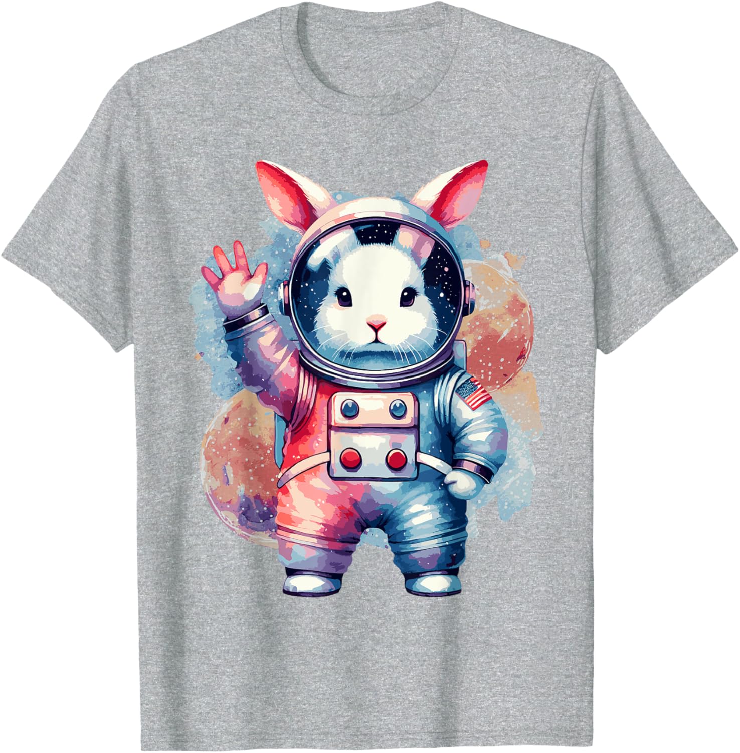 Funny Bunny Rabbit Astronaut Costume Easter T-Shirt for Kids - 12