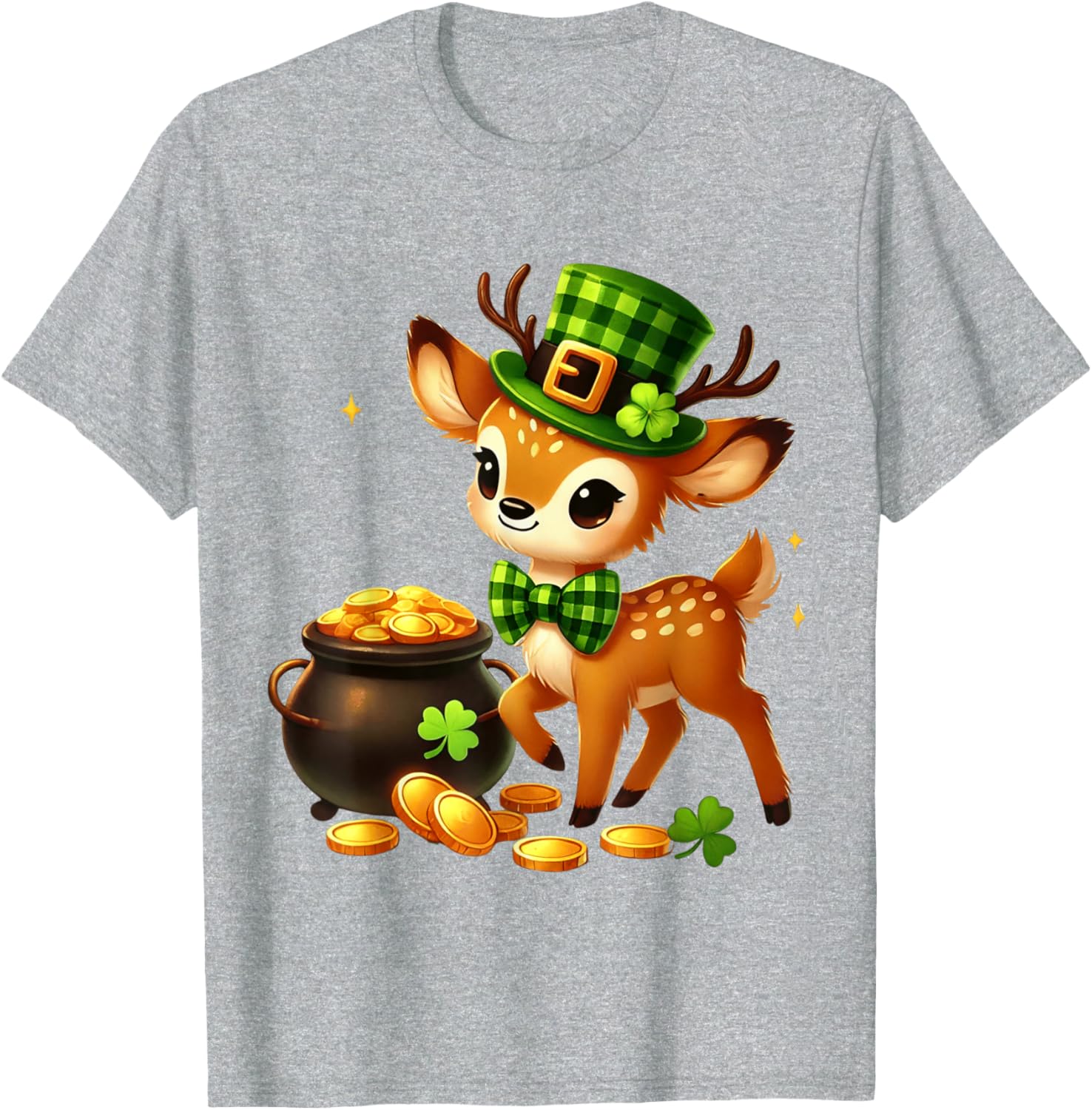 Cute Deer Leprechaun St Patrick's Day T-Shirt for Kids Fun Party Wear - 14